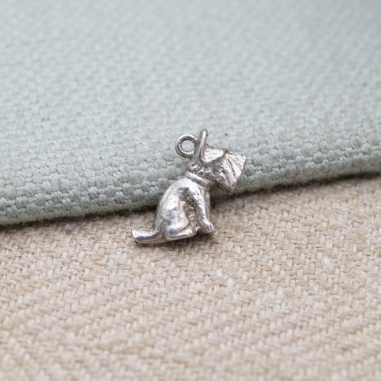 Vintage Sterling Silver Scottie Dog Charm Pendant - Scottish Terrier Dog Charm | Gift for Charm Bracelet