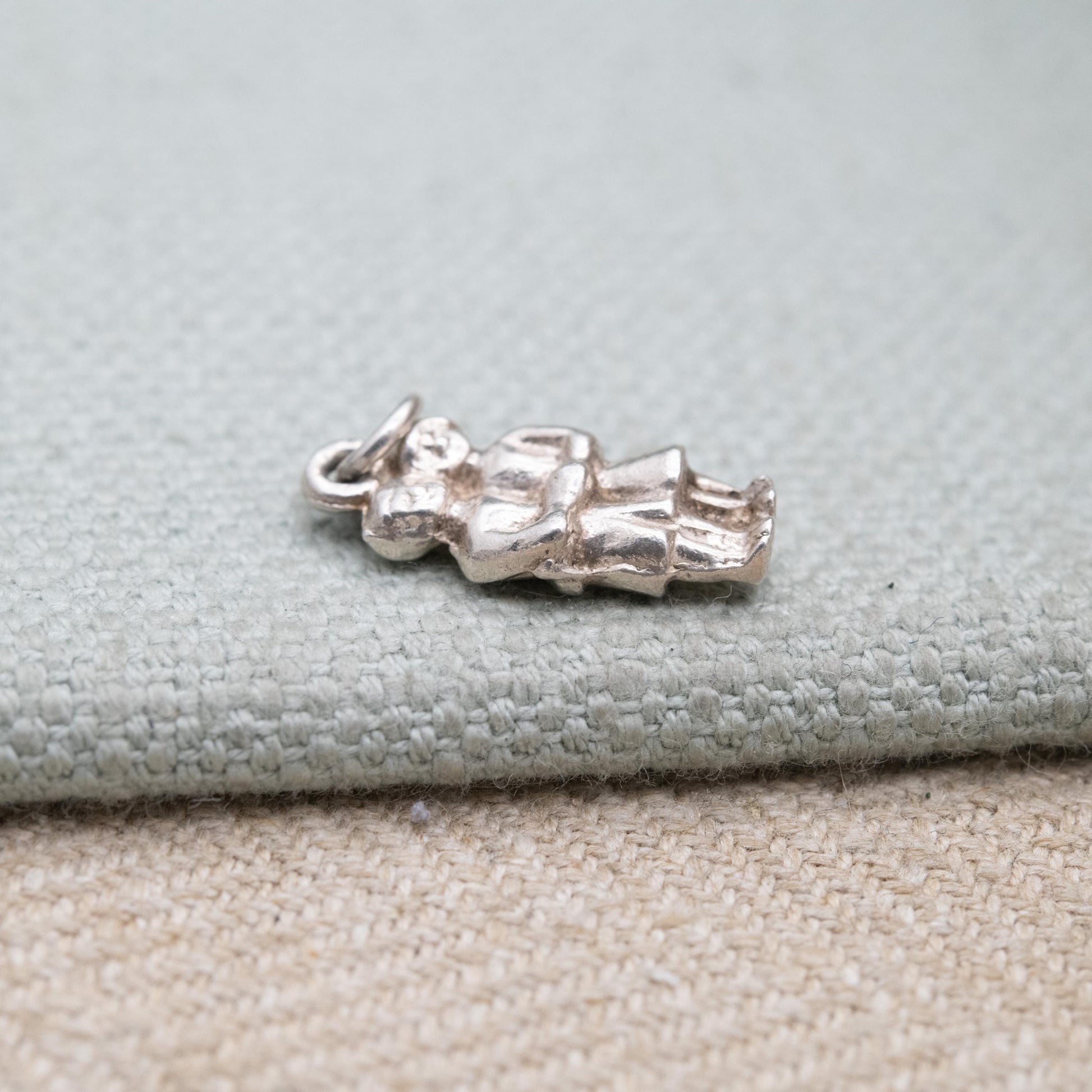 Vintage Sterling Silver Bride and Groom Charm Pendant - Wedding Day Gift for Charm Bracelet