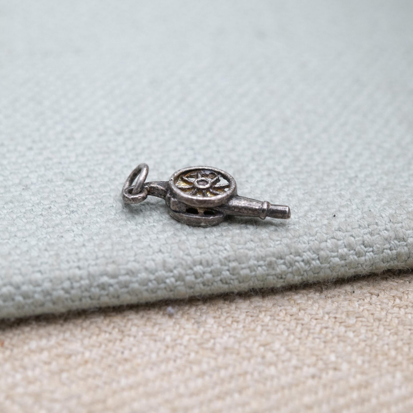 Vintage Sterling Silver Canon Charm Pendant - Gun | Collectable Weaponry Souvenir Gift for Charm Bracelet