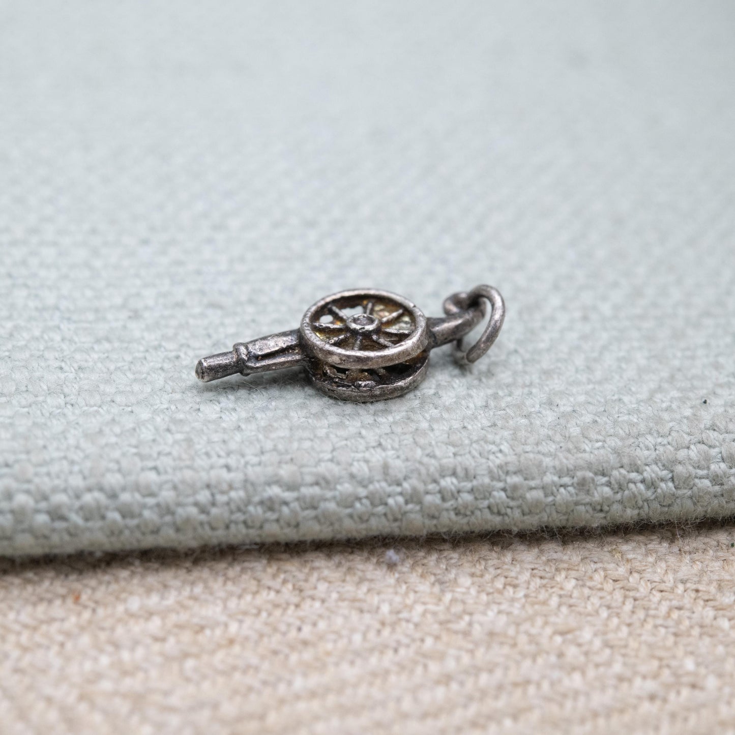 Vintage Sterling Silver Canon Charm Pendant - Gun | Collectable Weaponry Souvenir Gift for Charm Bracelet