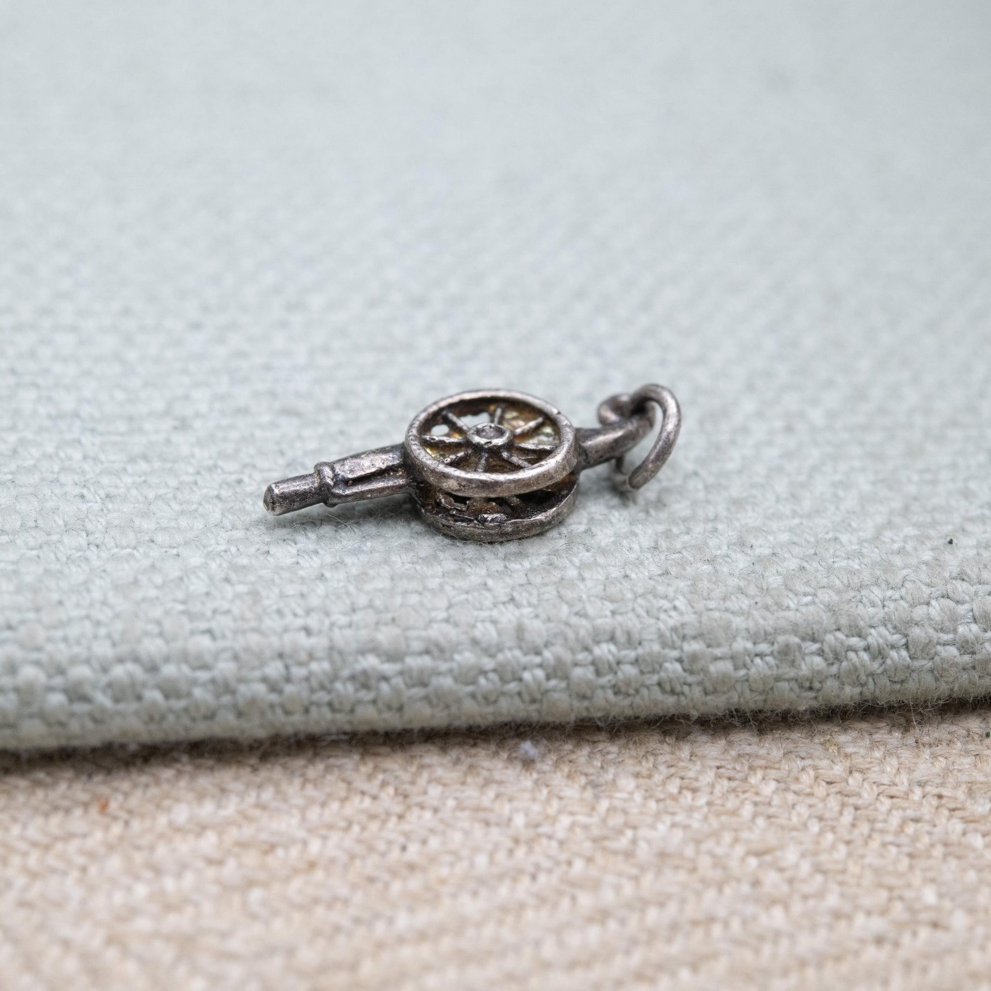 Vintage Sterling Silver Canon Charm Pendant - Gun | Collectable Weaponry Souvenir Gift for Charm Bracelet