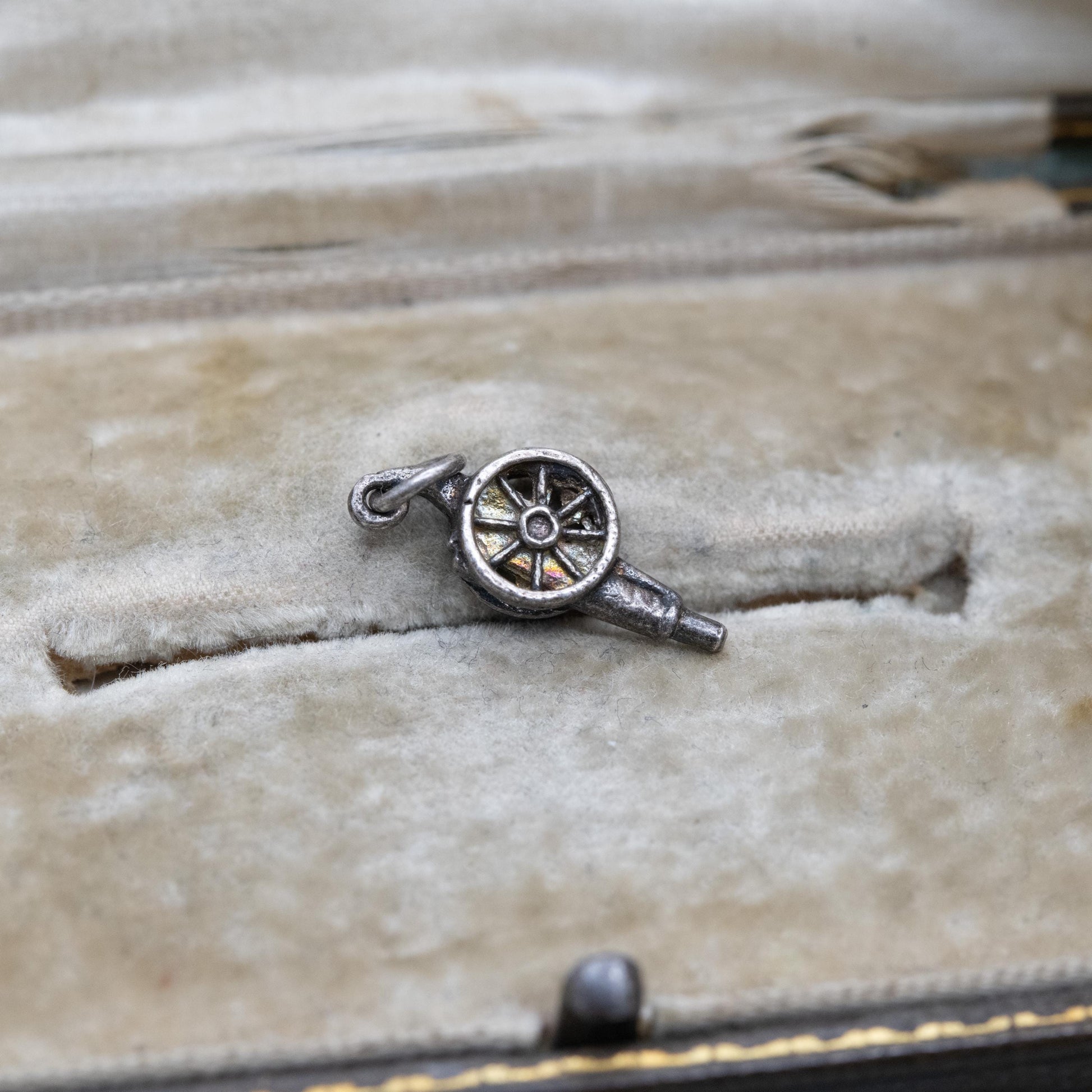 Vintage Sterling Silver Canon Charm Pendant - Gun | Collectable Weaponry Souvenir Gift for Charm Bracelet