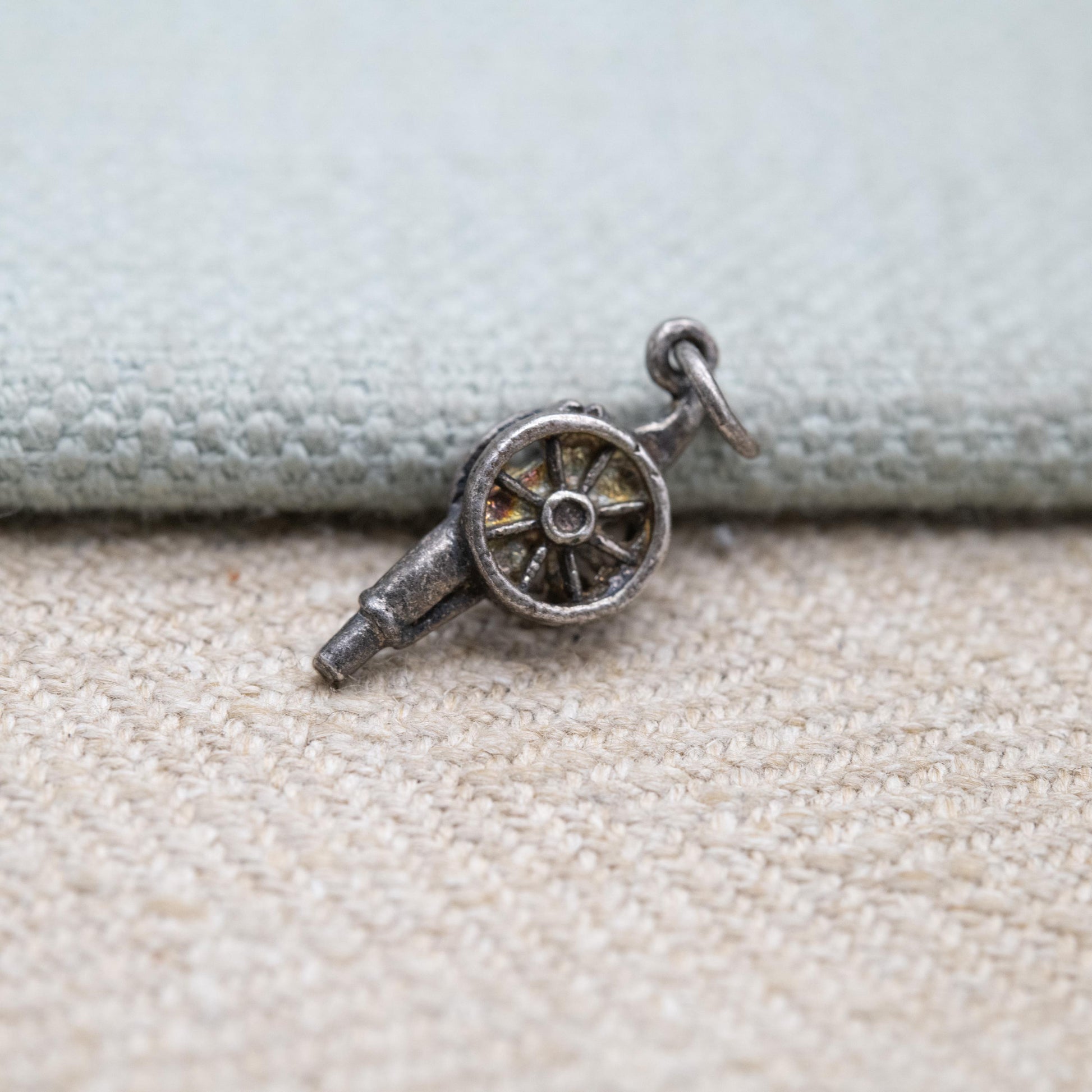 Vintage Sterling Silver Canon Charm Pendant - Gun | Collectable Weaponry Souvenir Gift for Charm Bracelet