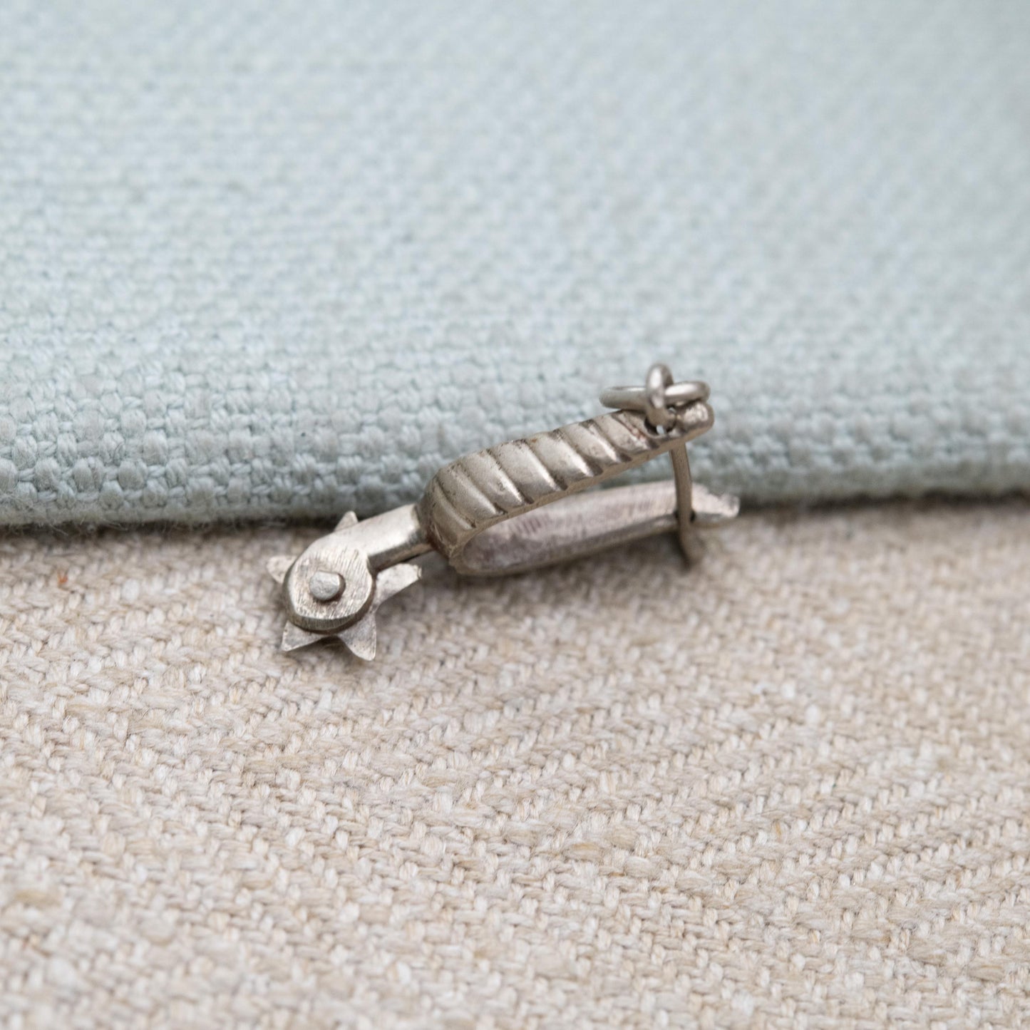 Vintage Sterling Silver Stirrup Charm Pendant - Spurs | Cowboy Horse Riding Charm | Souvenir Gift for Charm Bracelet