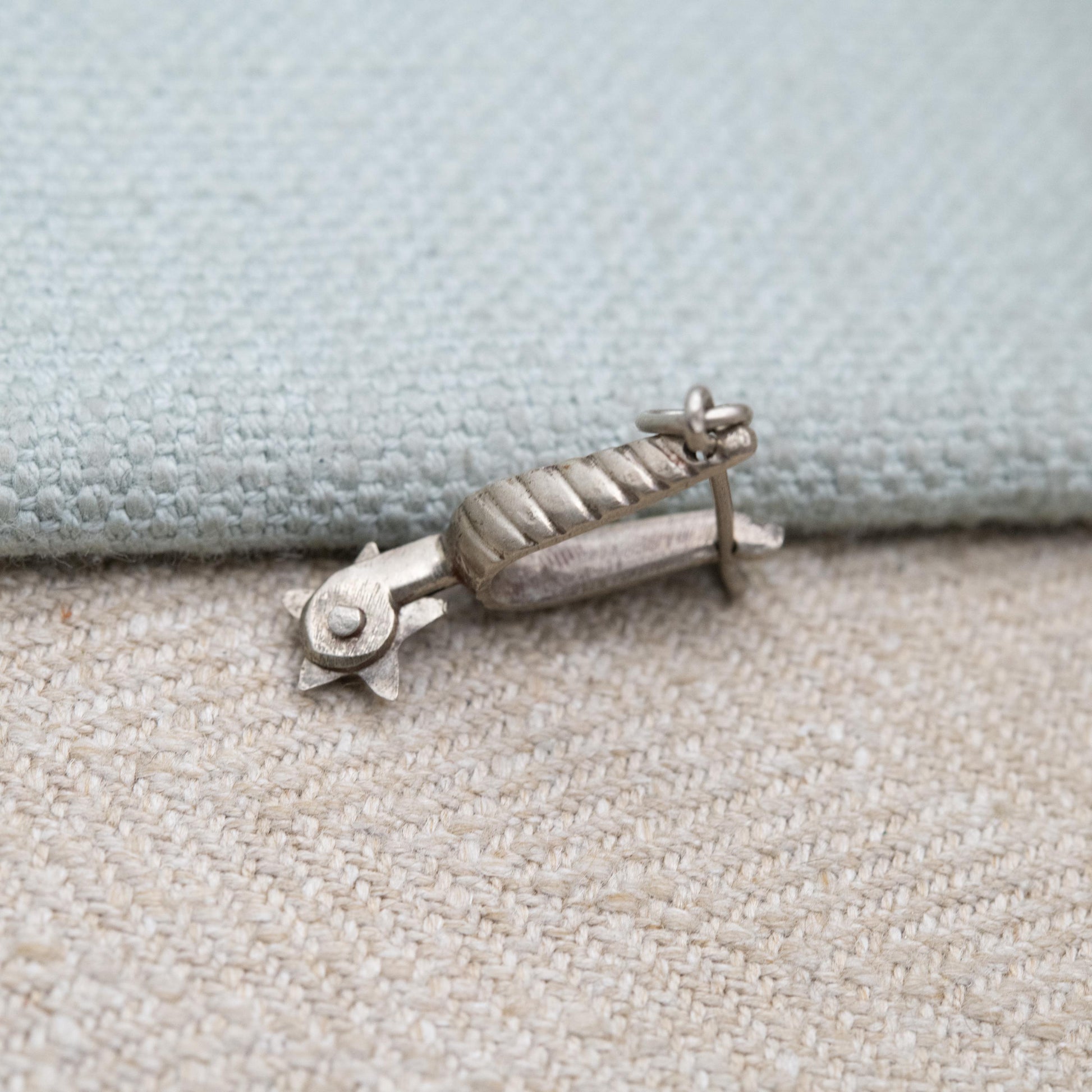 Vintage Sterling Silver Stirrup Charm Pendant - Spurs | Cowboy Horse Riding Charm | Souvenir Gift for Charm Bracelet