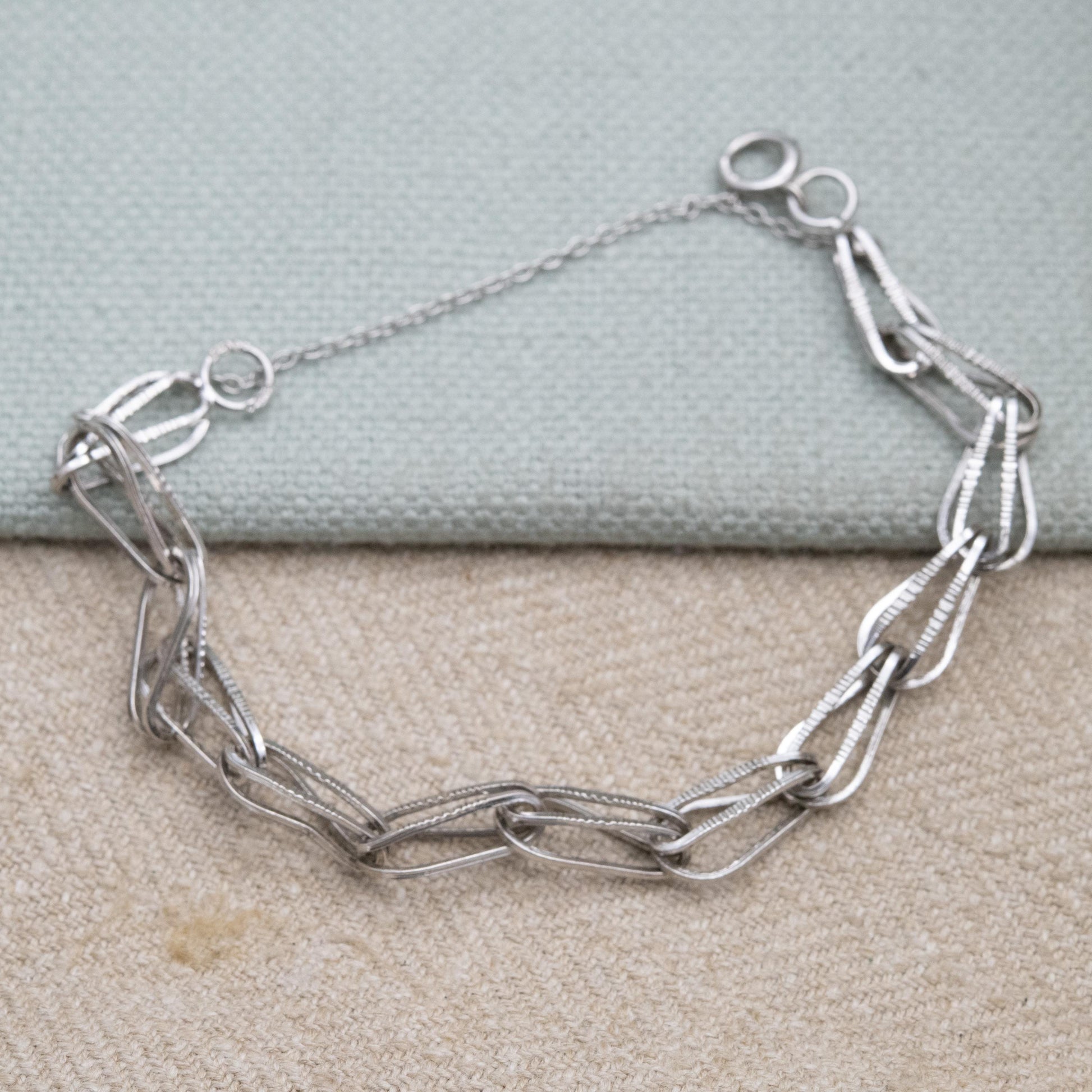 Vintage Sterling Silver Fancy Link Bracelet - Unisex Gift for Him Her