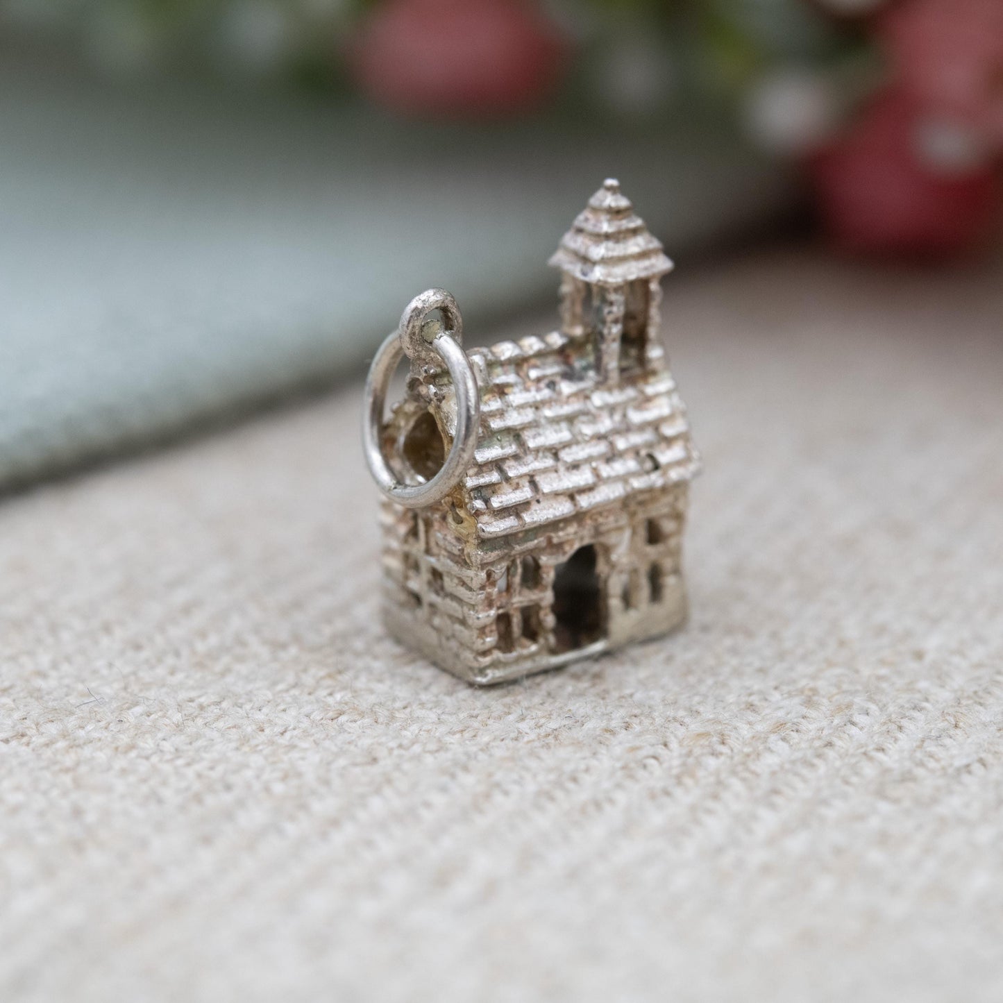 Vintage Stanhope Sterling Silver Church Charm Pendant - The Lords Prayer | Souvenir Gift for Charm Bracelet