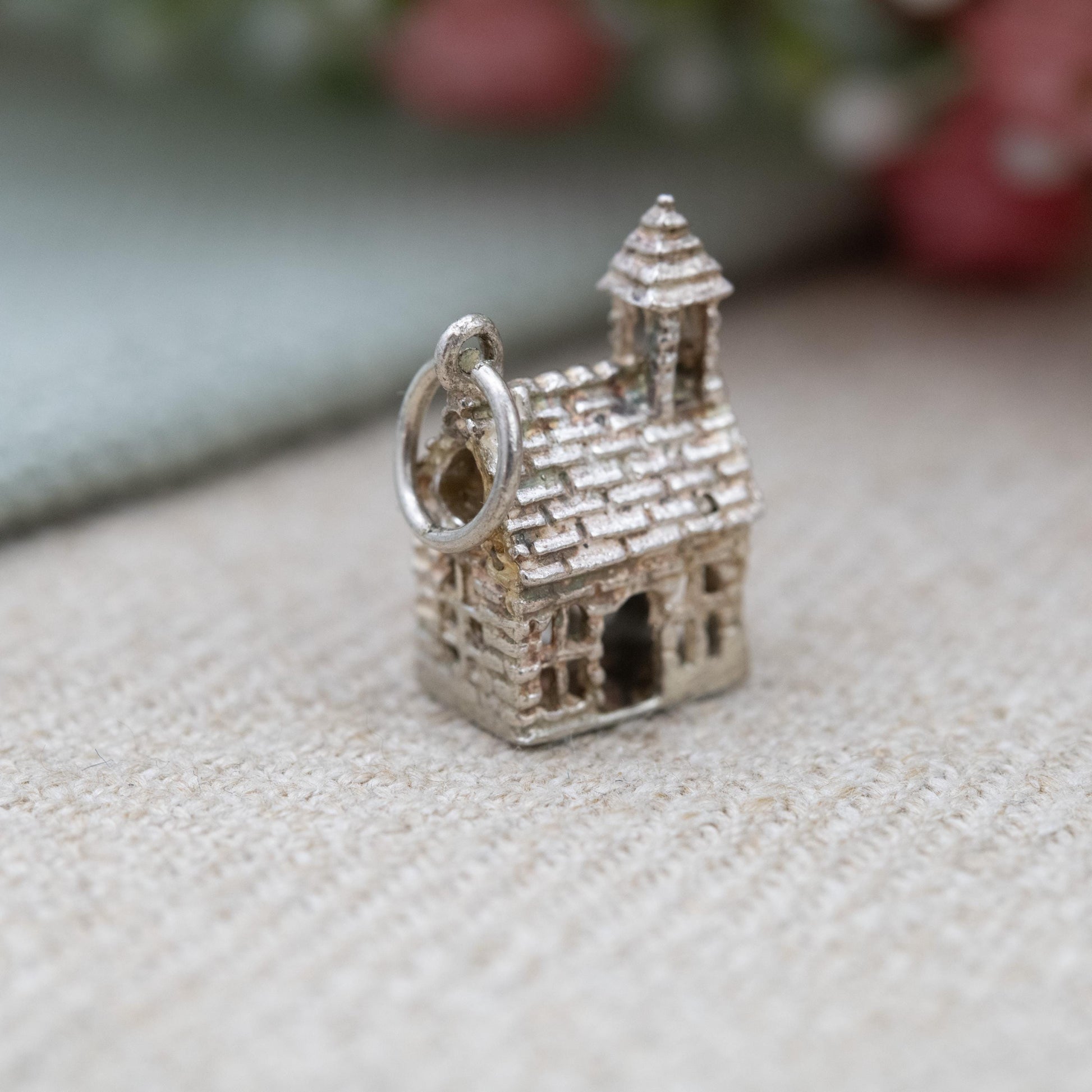 Vintage Stanhope Sterling Silver Church Charm Pendant - The Lords Prayer | Souvenir Gift for Charm Bracelet