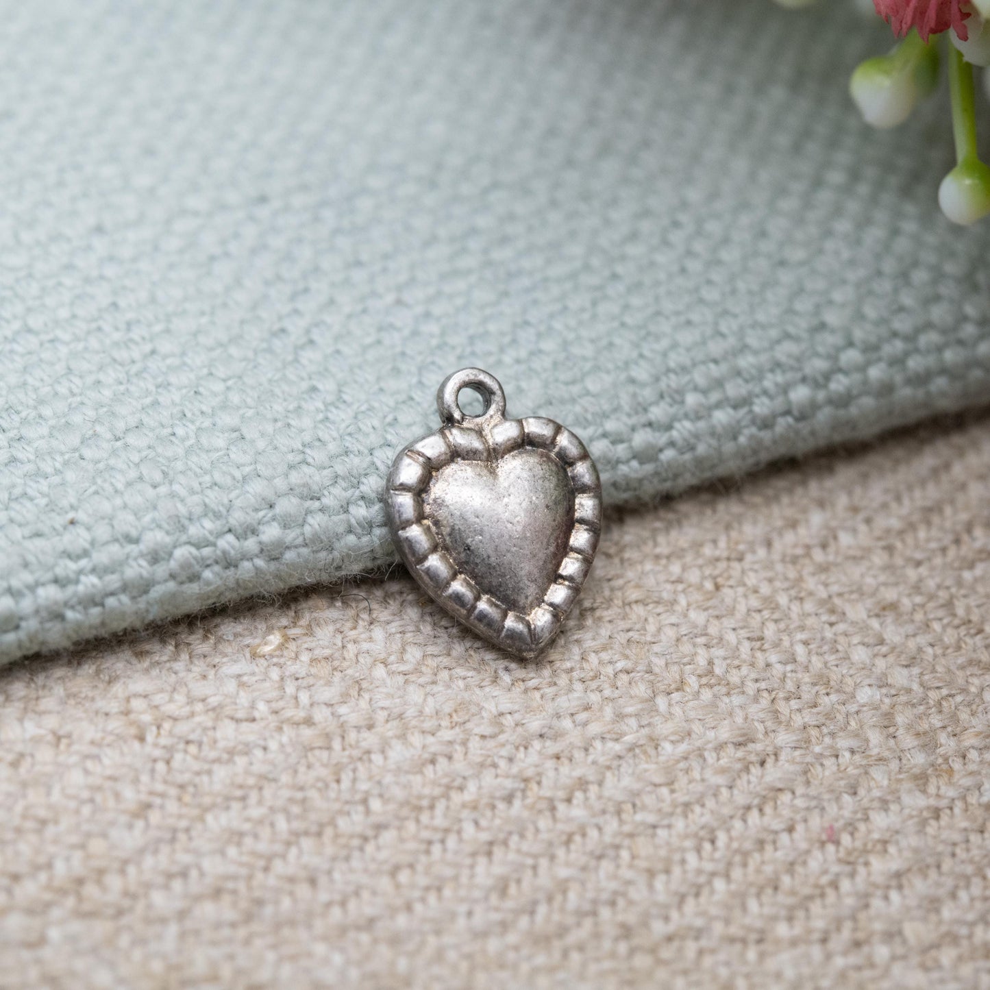 Vintage Sterling Silver Love Heart Charm Pendant - Small Love Heart | Romantic Gift for Charm Bracelet