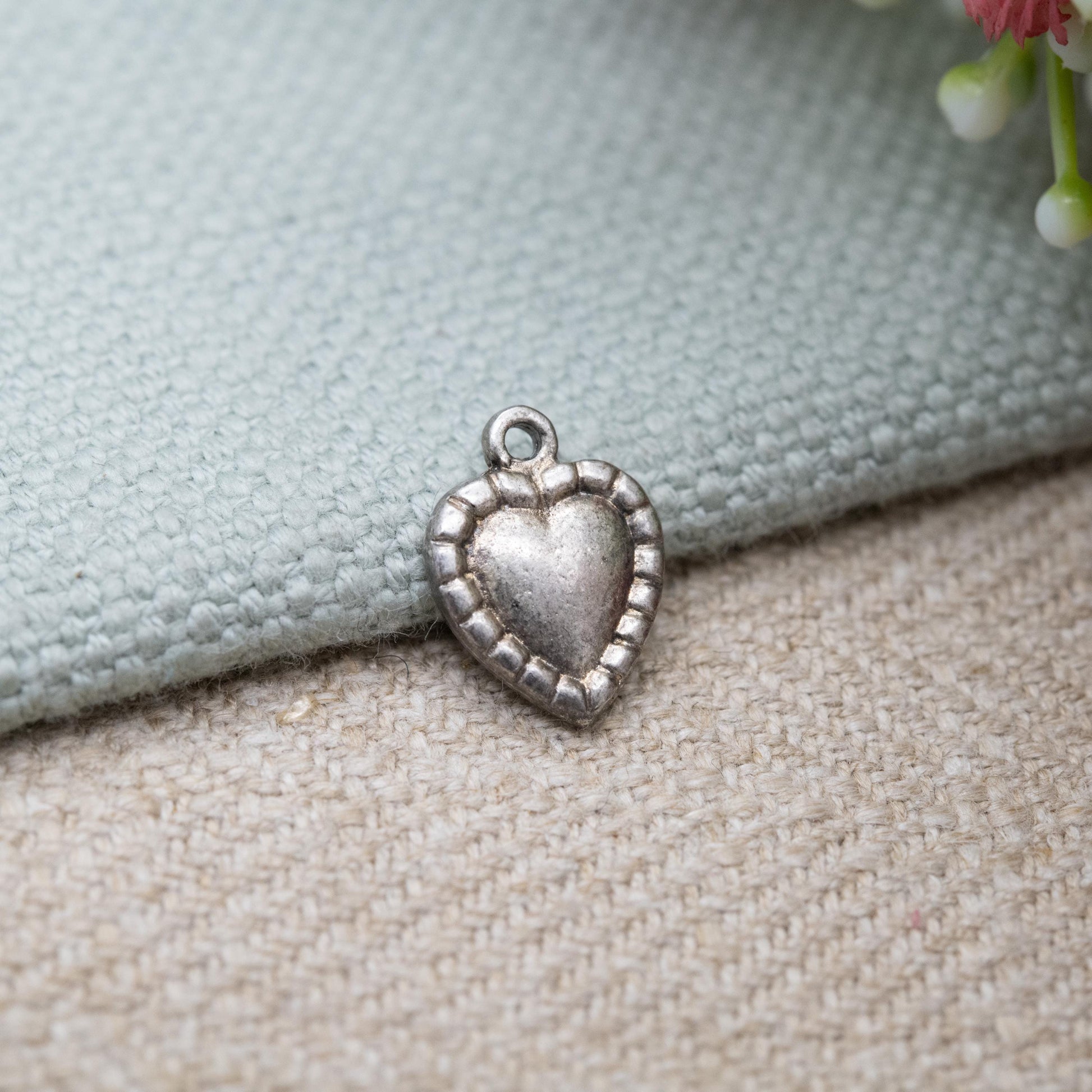 Vintage Sterling Silver Love Heart Charm Pendant - Small Love Heart | Romantic Gift for Charm Bracelet