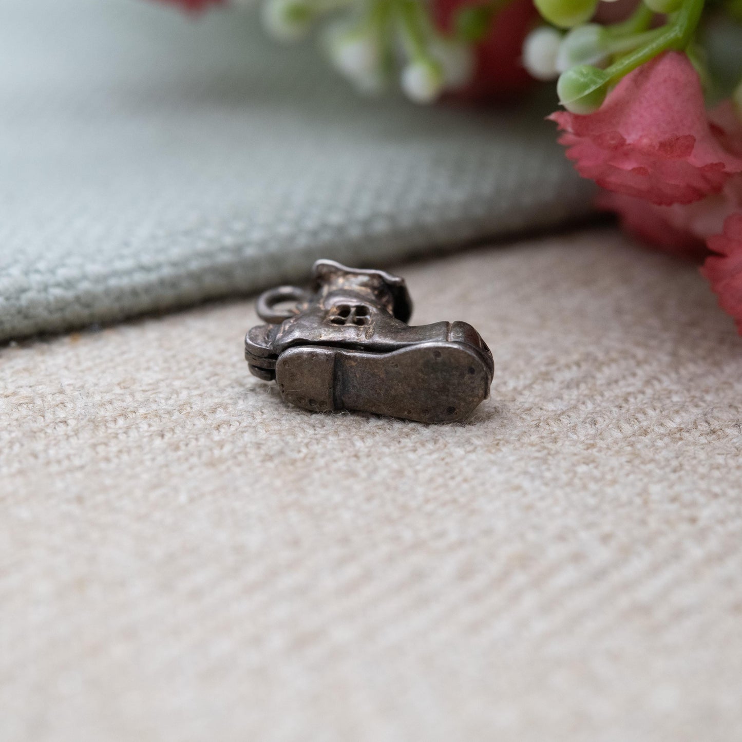 Vintage Sterling Silver Opening There Was an Old Woman Who Lived in a Shoe Charm - Gift for Charm Bracelet Necklace Stack