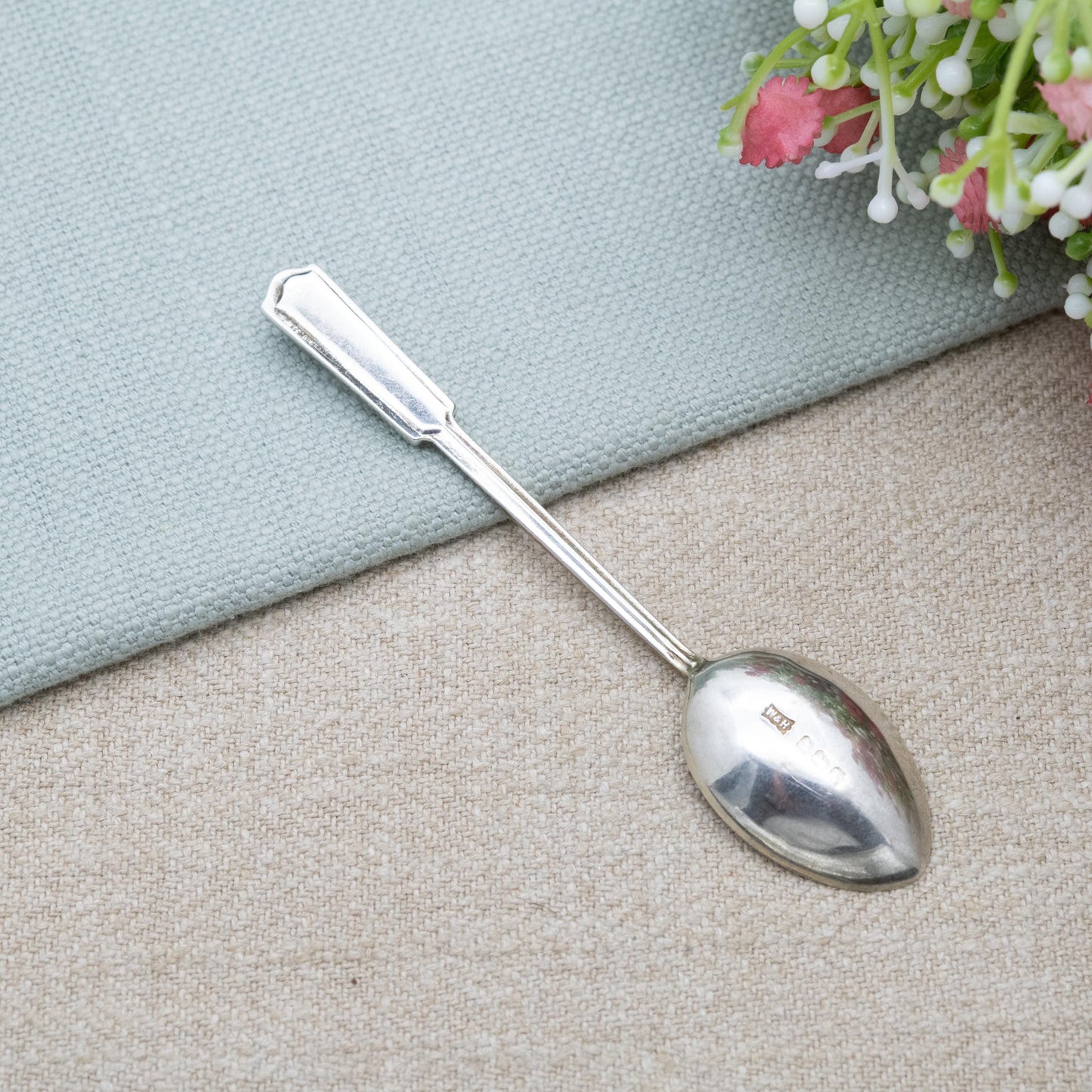 Vintage Sterling Silver and Enamel Decorative Teaspoon Pendant 1934 - Walker & Hall Cutlery | Birmingham Hallmarks Solid Silver Spoon