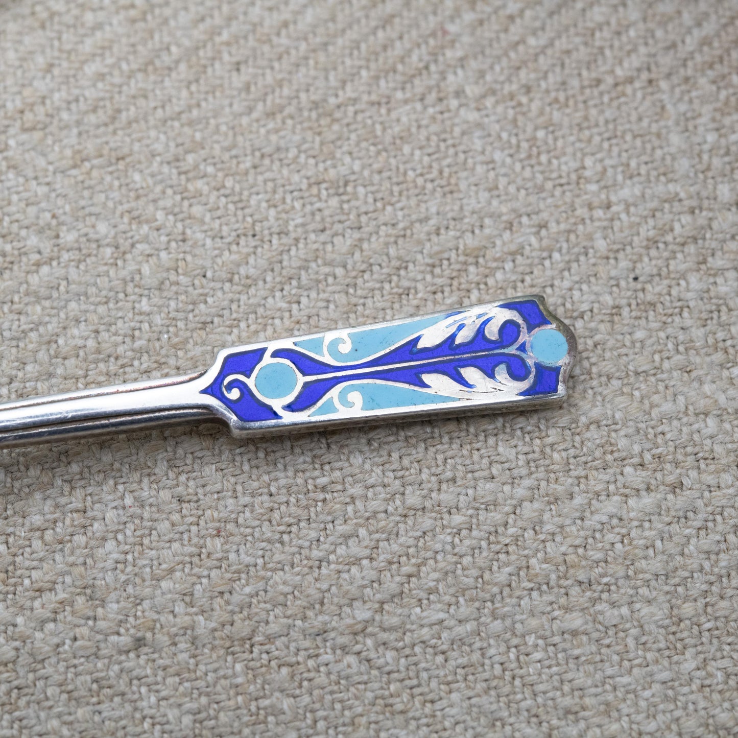 Vintage Sterling Silver and Enamel Decorative Teaspoon Pendant 1934 - Walker & Hall Cutlery | Birmingham Hallmarks Solid Silver Spoon