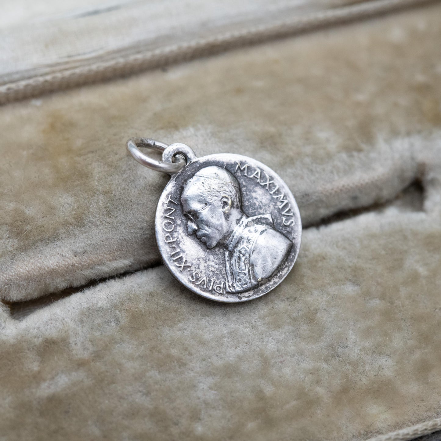 Vintage Pope Pius XII Charm Pendant - Pivs XII Pont Maximus Profile | Religious Jewellery Christian Medal