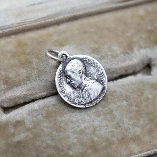 Vintage Pope Pius XII Charm Pendant - Pivs XII Pont Maximus Profile | Religious Jewellery Christian Medal