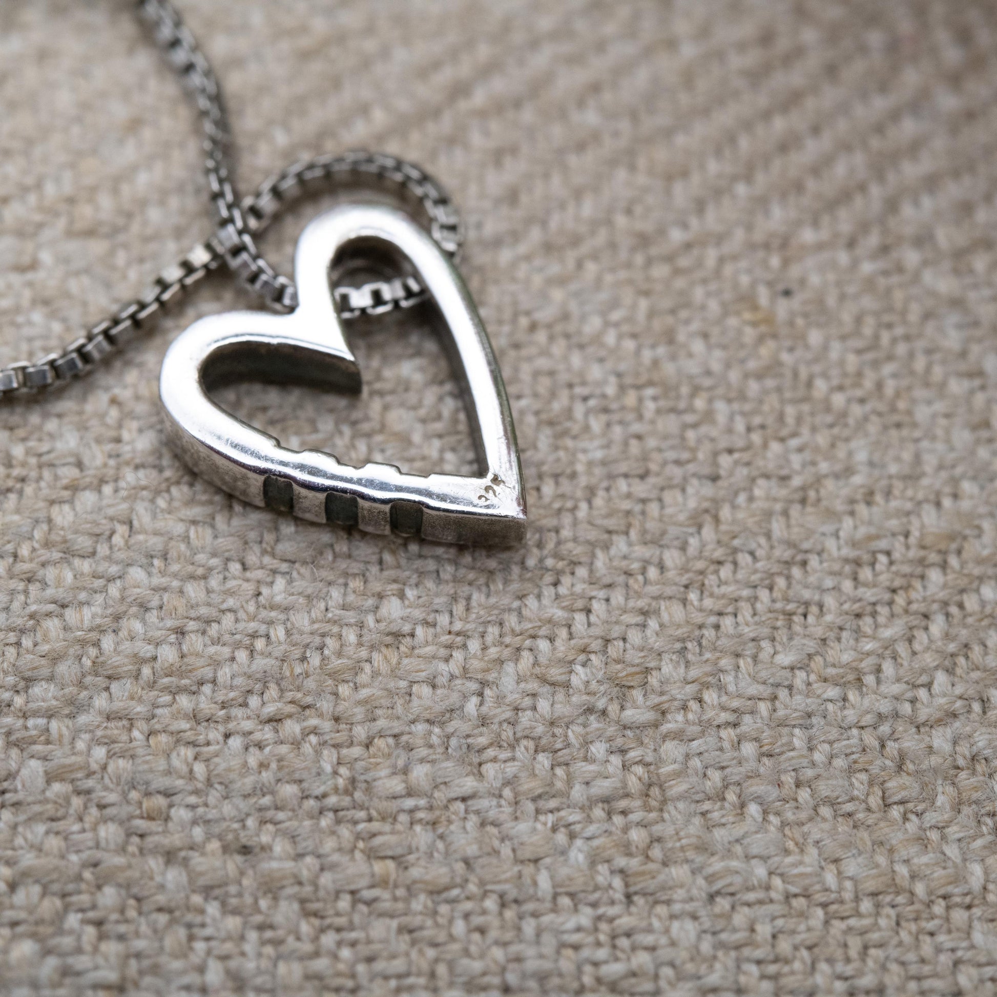 Sterling Silver and CZ Heart Locket Pendant and Necklace - Openwork Love Heart Shape | Box Link Chain | Pretty Gift for Her