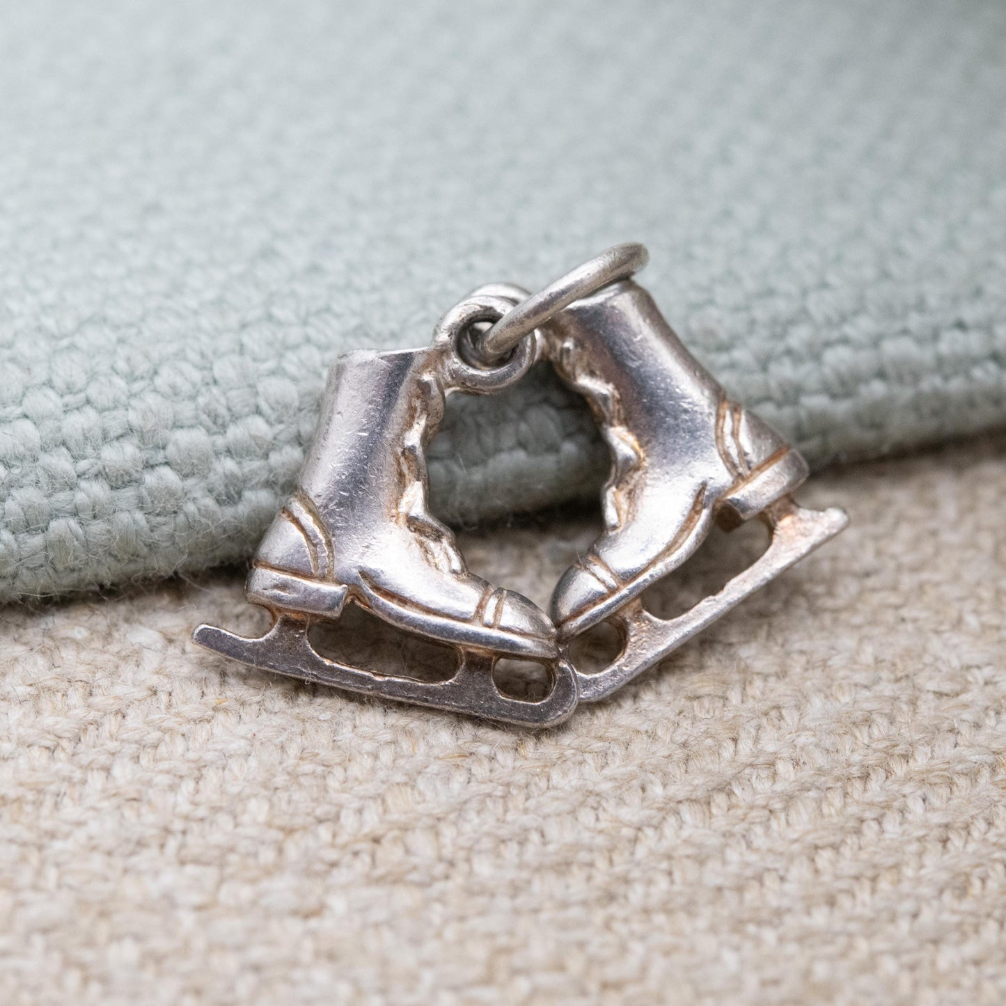 Vintage Sterling Silver Ice Skates Charm Pendant - Ice Skating | Winter Sports | Gift for Charm Bracelet