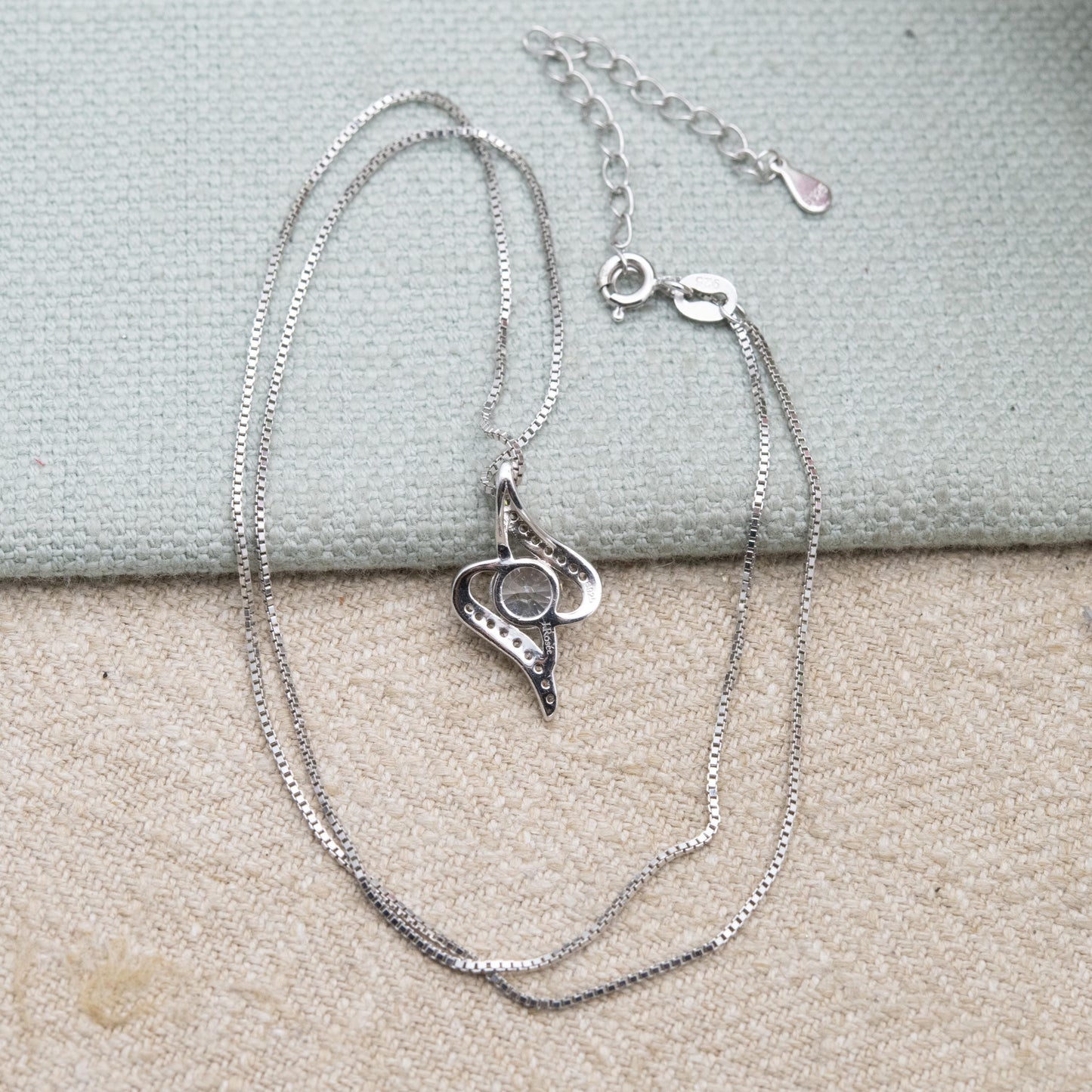 Sterling Silver CZ Pendant Necklace by J Rosée