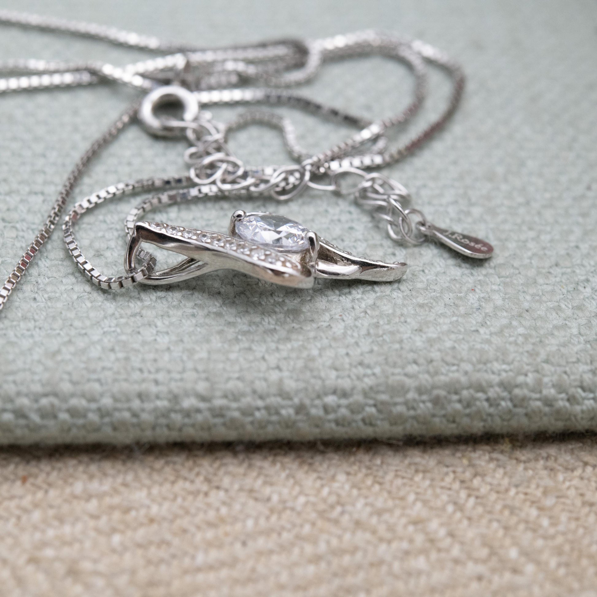 Sterling Silver CZ Pendant Necklace by J Rosée