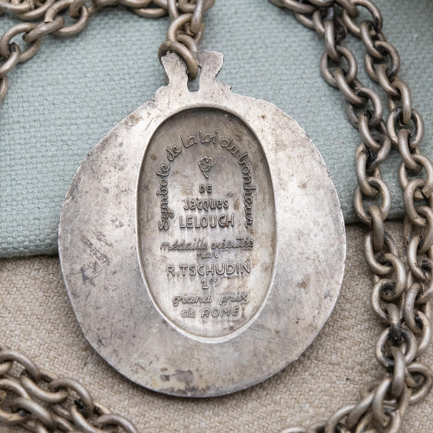 Vintage Grand Prix de Rome Medal by R Tschudin c. 1960s French - Amour Espoir Bonheur Love Hope Happiness | Symbol of the Law of Happiness