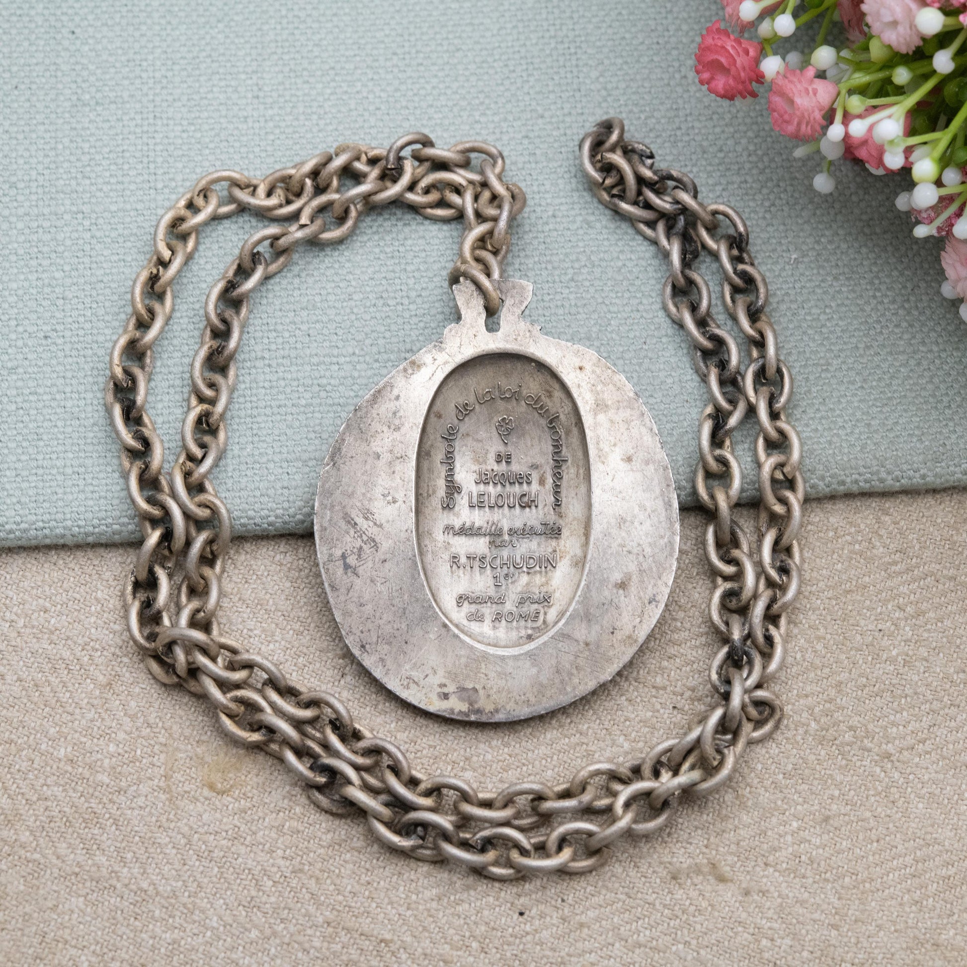 Vintage Grand Prix de Rome Medal by R Tschudin c. 1960s French - Amour Espoir Bonheur Love Hope Happiness | Symbol of the Law of Happiness