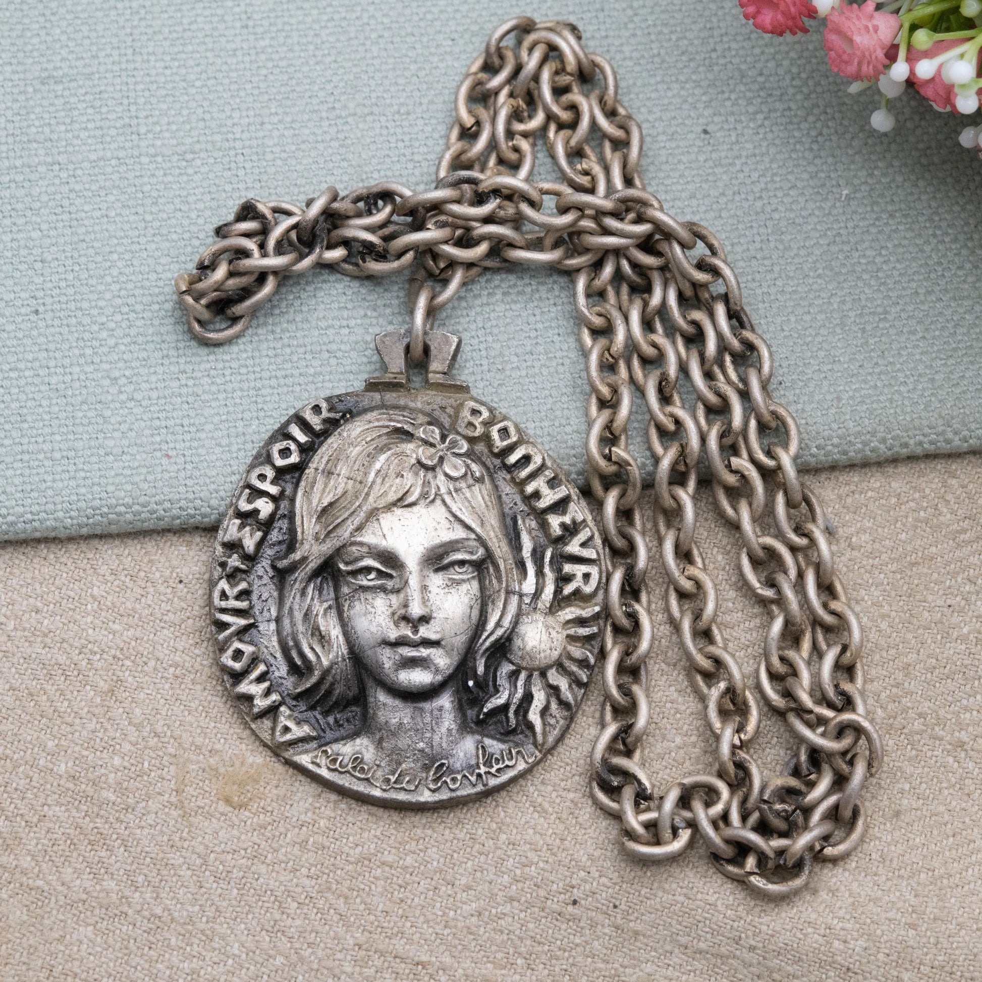 Vintage Grand Prix de Rome Medal by R Tschudin c. 1960s French - Amour Espoir Bonheur Love Hope Happiness | Symbol of the Law of Happiness