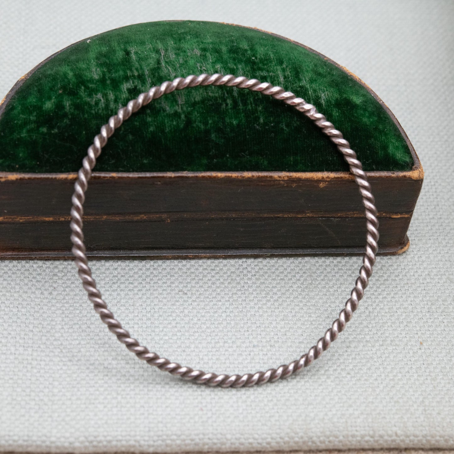 Vintage Sterling Silver Rope Twisted Bangle - Traditional Style Jewellery Gift for Her