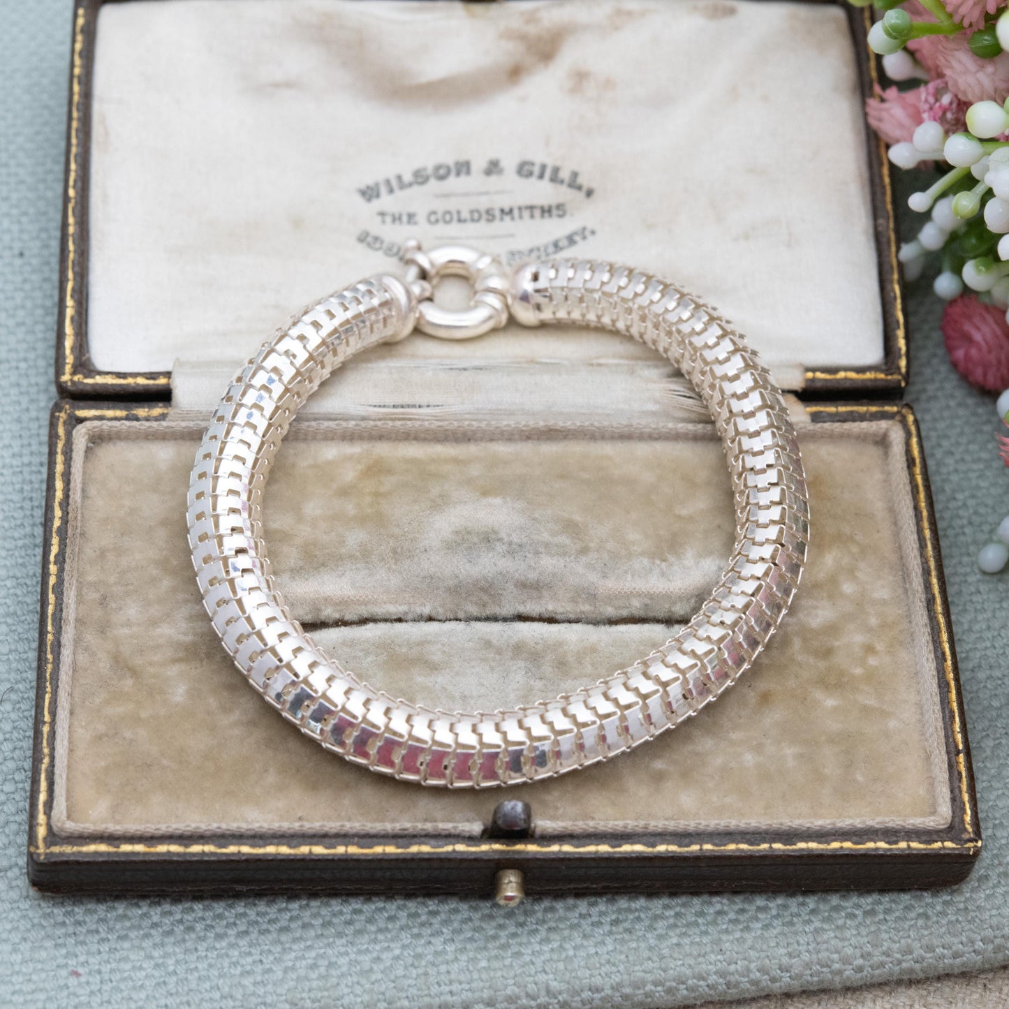 Chunky Sterling Silver Snake Link Chain Bracelet - Unisex Gift