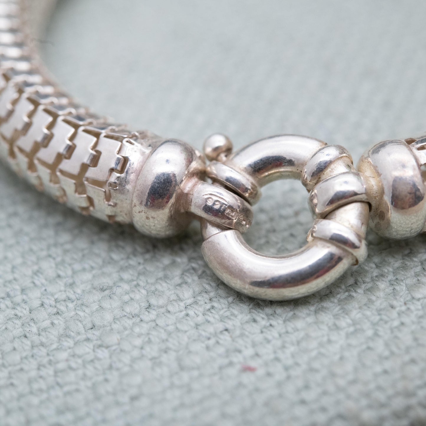 Chunky Sterling Silver Snake Link Chain Bracelet - Unisex Gift