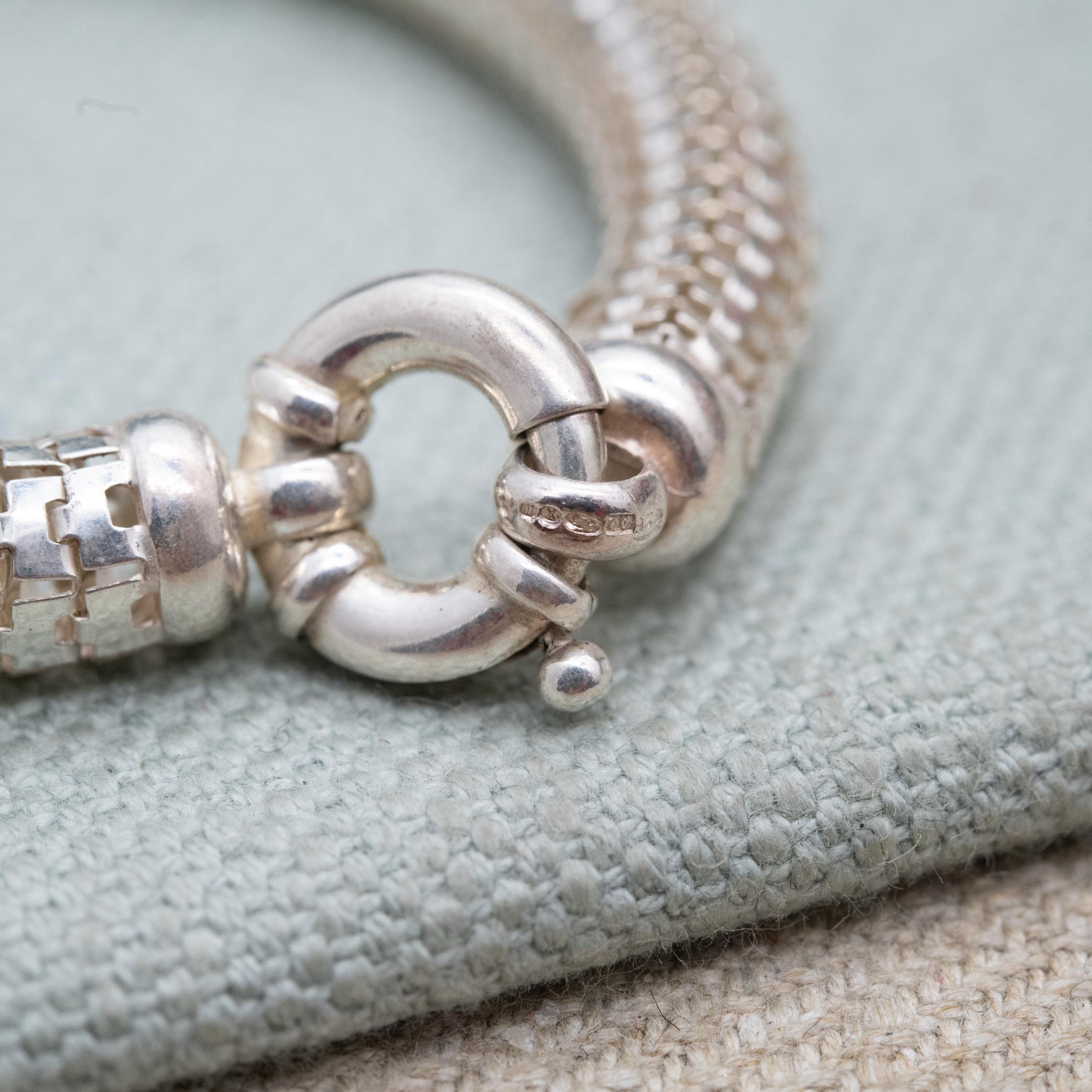 Chunky Sterling Silver Snake Link Chain Bracelet - Unisex Gift