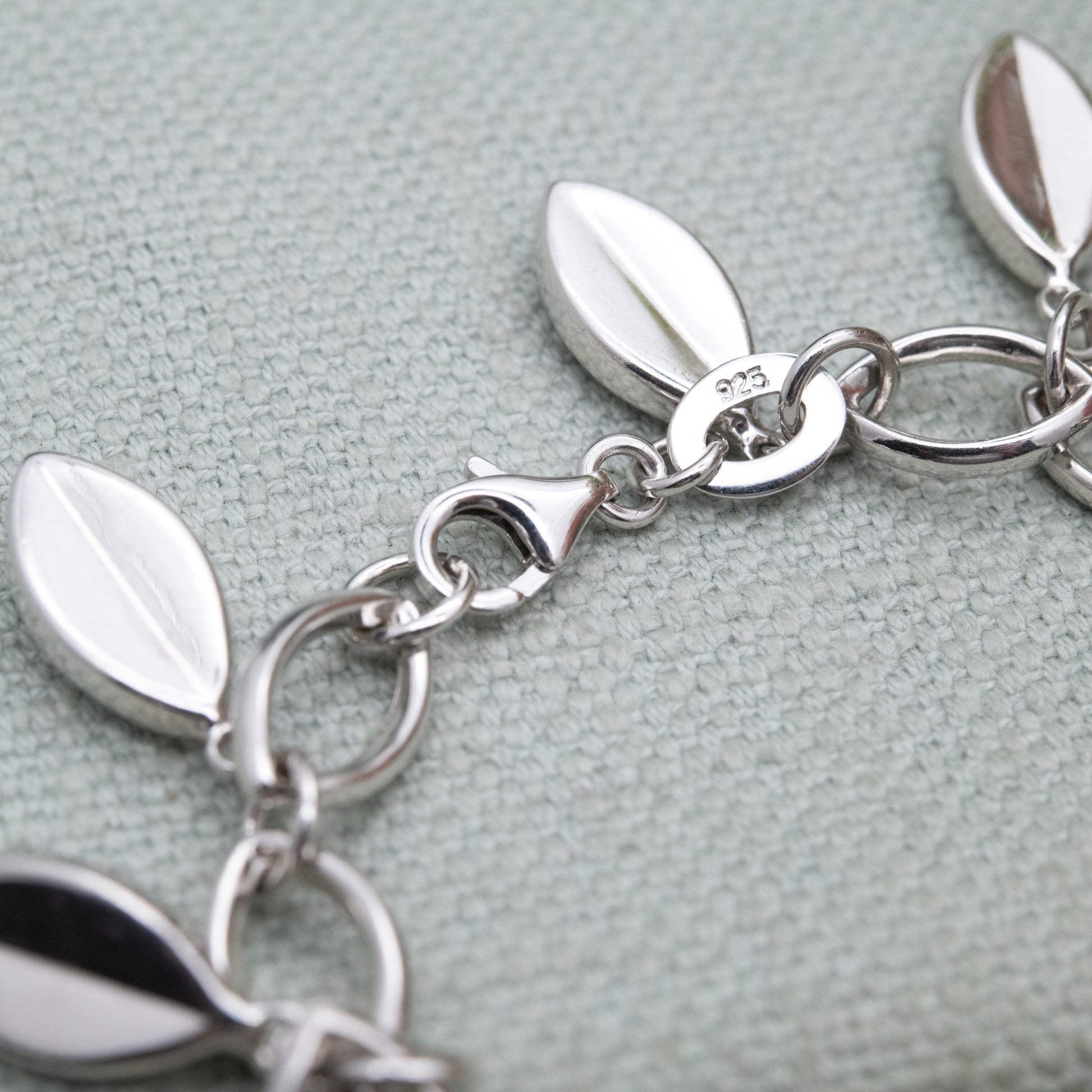 Sterling Silver Leaf Charm Bracelet - Minimalist Unisex Gift