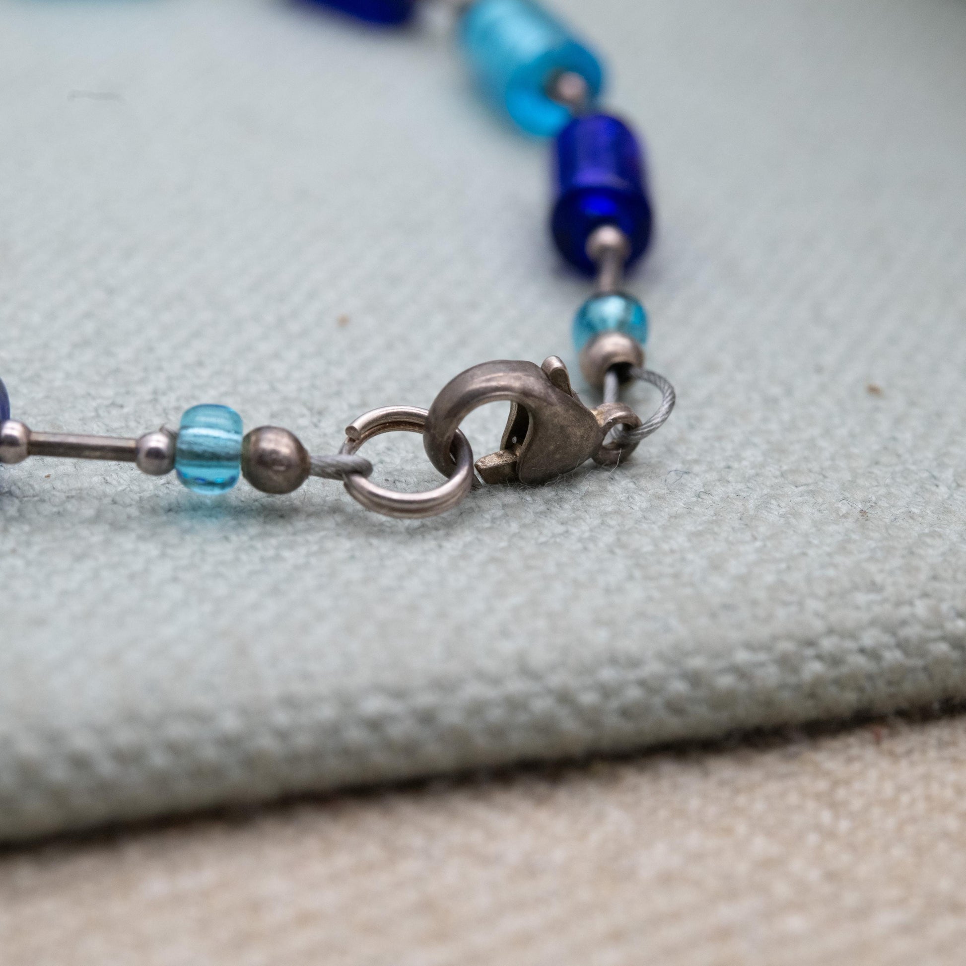 Blue Foiled Glass Bracelet - Small Blue Bracelet | Gift for Him | Gift for Her