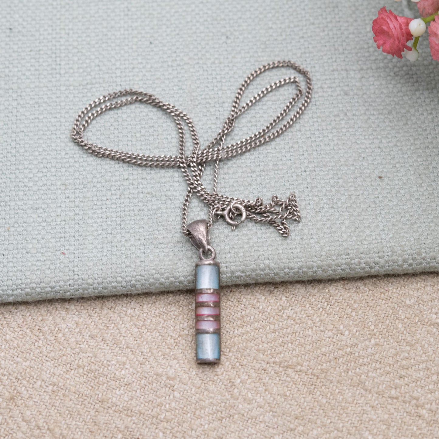 Sterling Silver Mother of Pearl Pendant - Pretty Minimalist Silver Necklace | Gift for Her