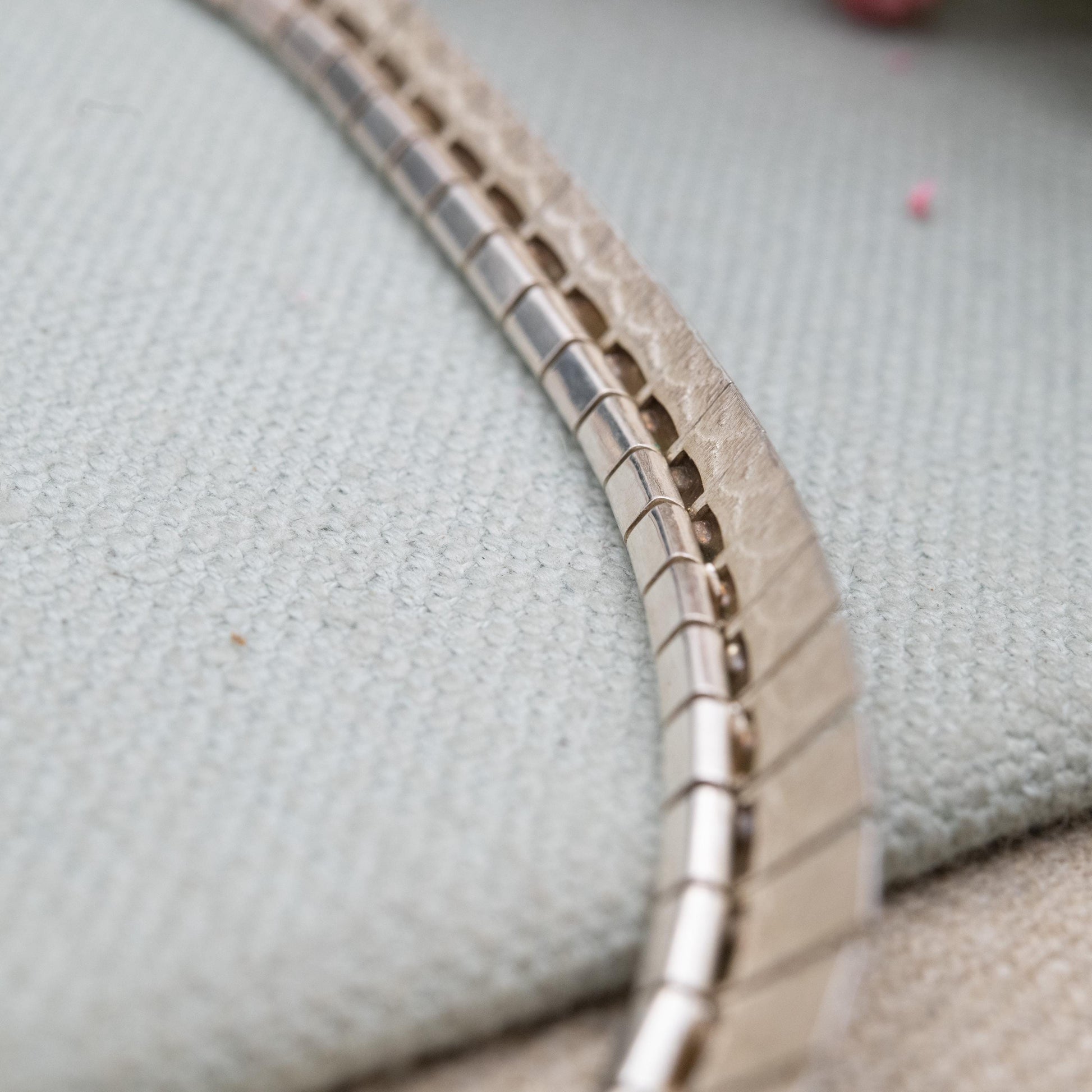 Vintage Sterling Silver Fringe Choker Necklace - Adjustable Length Textured Design