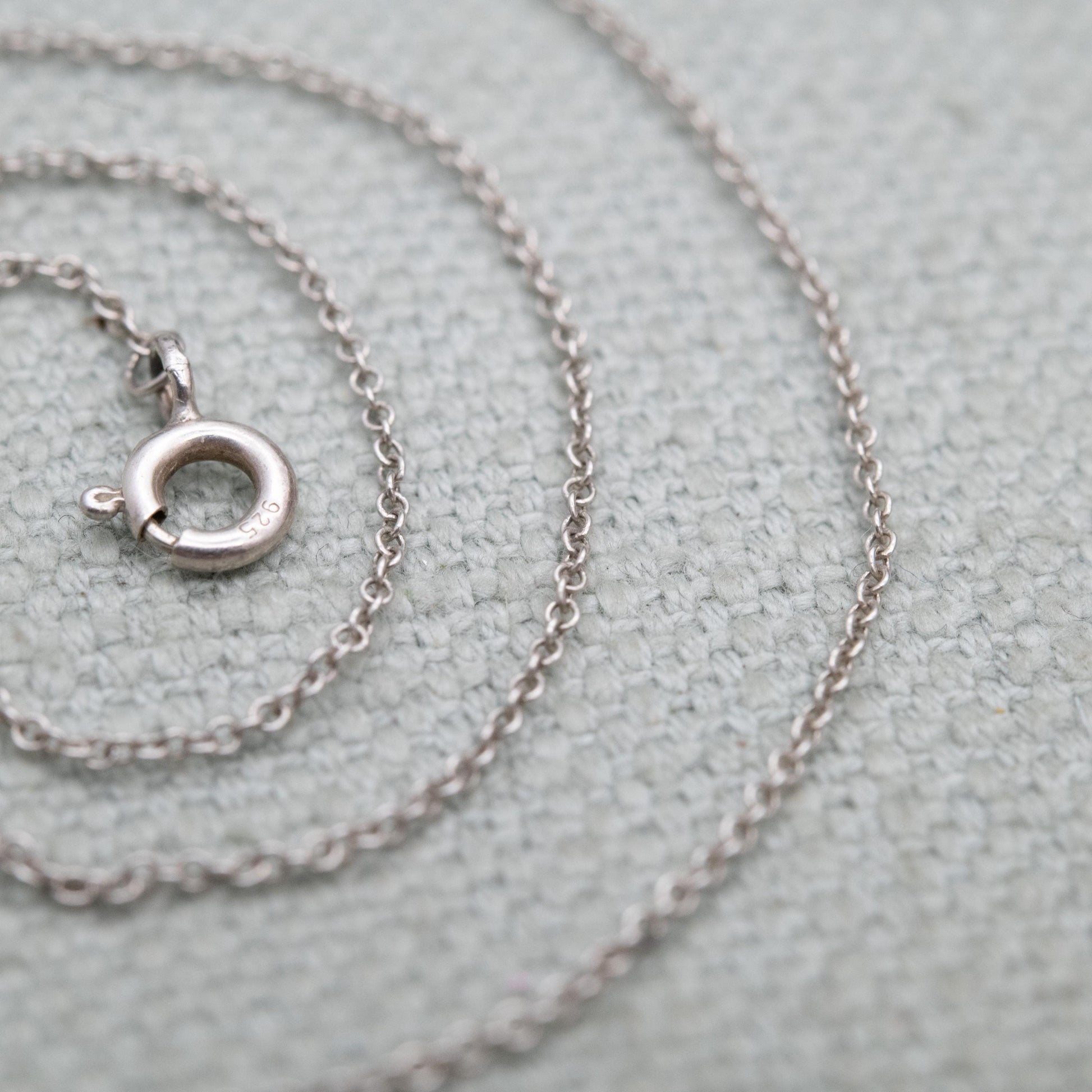 Tiffany & Co Sterling Silver Chain Necklace 16" - Genuine Signed Designer Jewellery Trace Chain for Pendant