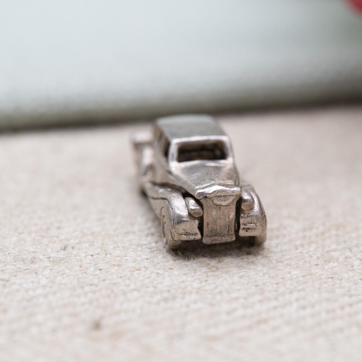 Vintage Sterling Silver Opening 1940s Classic Car Charm Pendant - Articulated American Car Interior | Gift for Charm Bracelet