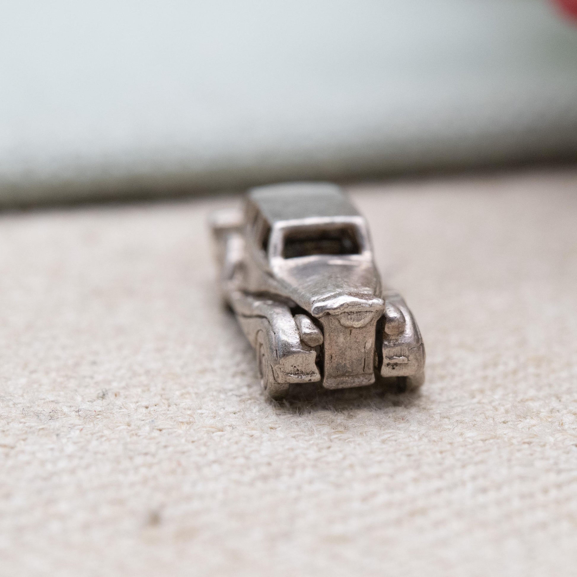 Vintage Sterling Silver Opening 1940s Classic Car Charm Pendant - Articulated American Car Interior | Gift for Charm Bracelet