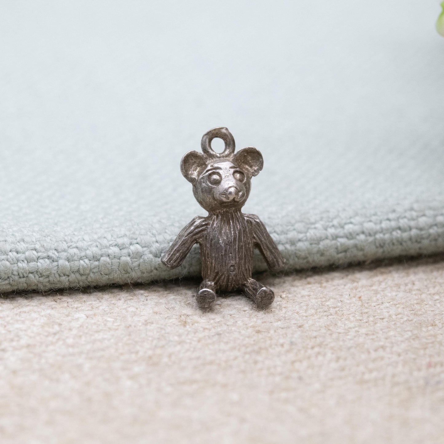 Vintage Sterling Silver Teddy Bear Charm Pendant - Cute Animal Toy | Childrens Gift for Charm Bracelet