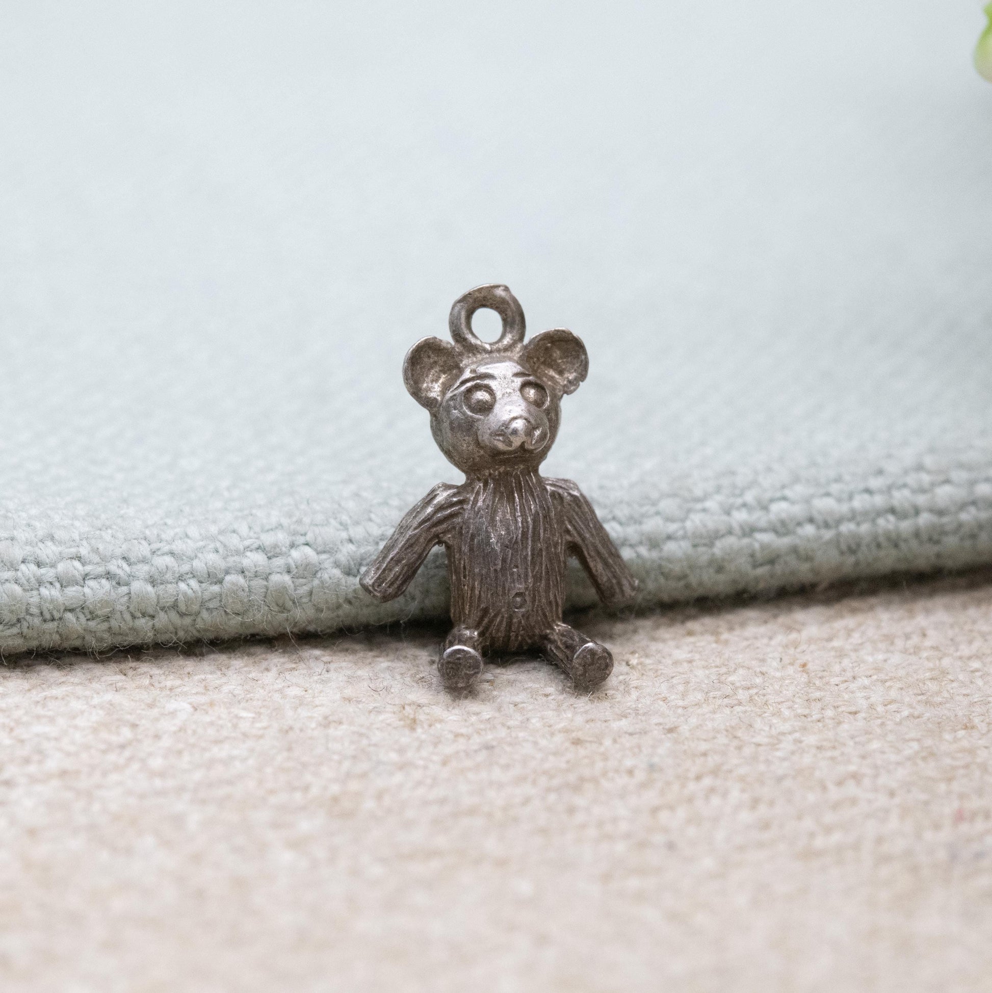Vintage Sterling Silver Teddy Bear Charm Pendant - Cute Animal Toy | Childrens Gift for Charm Bracelet