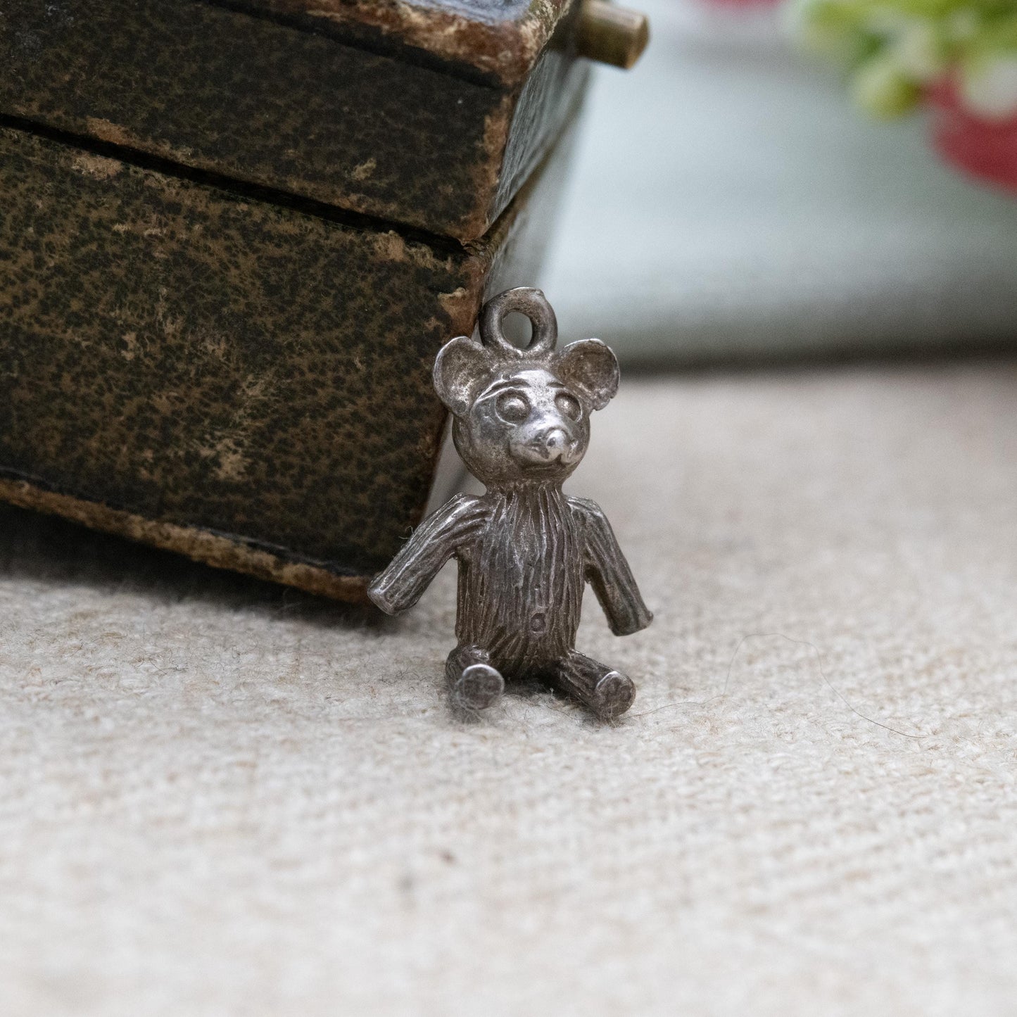 Vintage Sterling Silver Teddy Bear Charm Pendant - Cute Animal Toy | Childrens Gift for Charm Bracelet