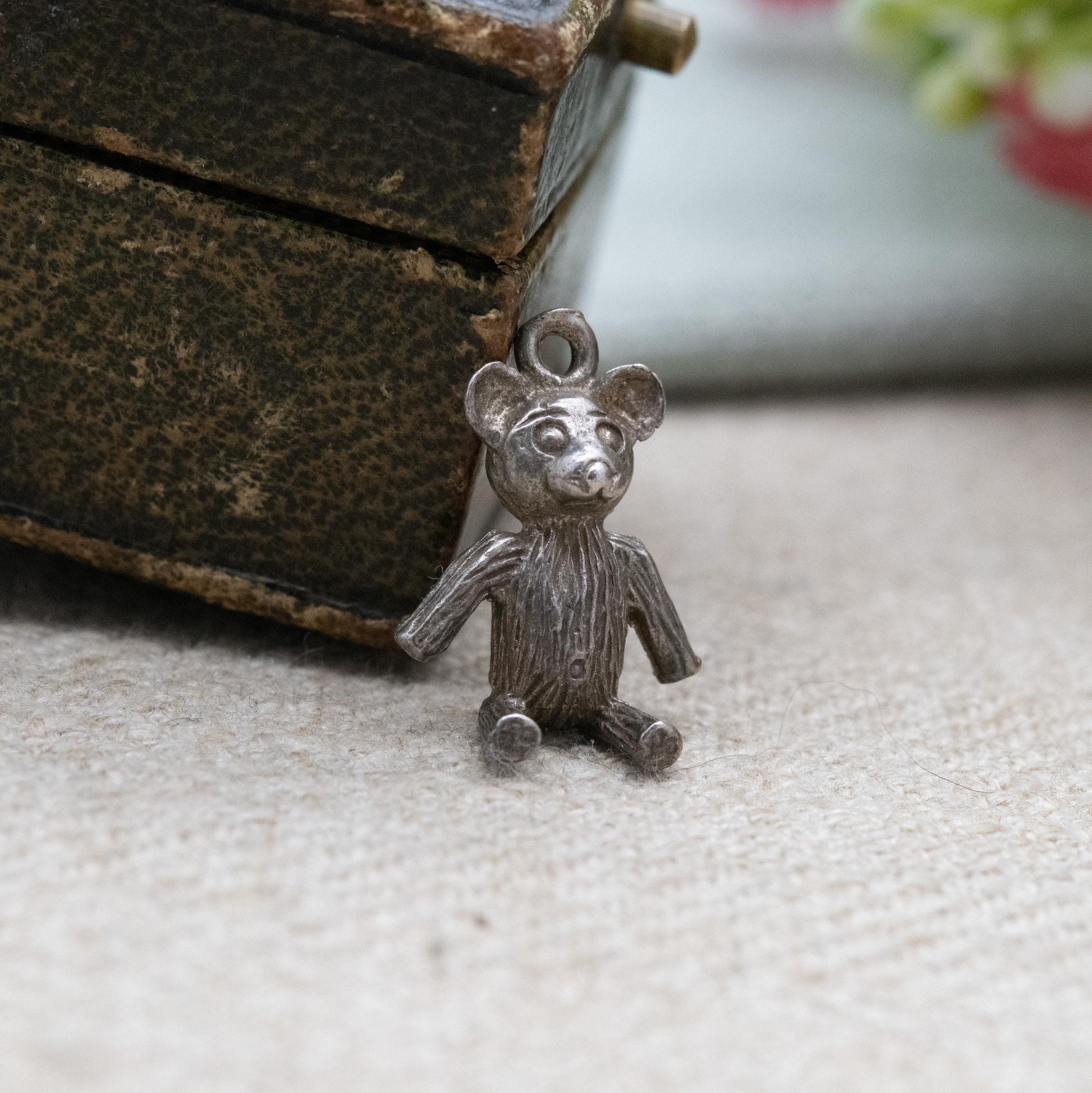 Vintage Sterling Silver Teddy Bear Charm Pendant - Cute Animal Toy | Childrens Gift for Charm Bracelet