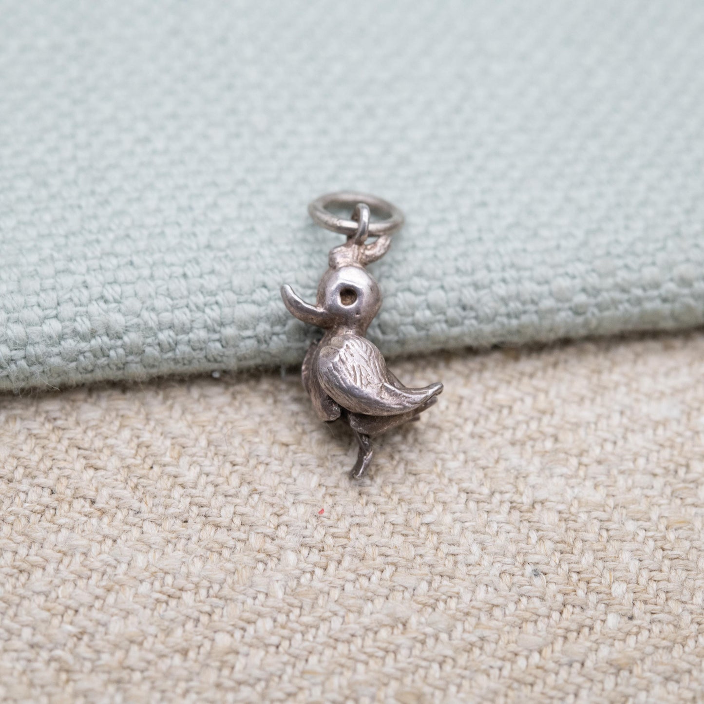 Vintage Sterling Silver Moving Bird Charm Pendant - Song Bird Animal Lover | Articulated Wings and Feet | Gift for Charm Bracelet