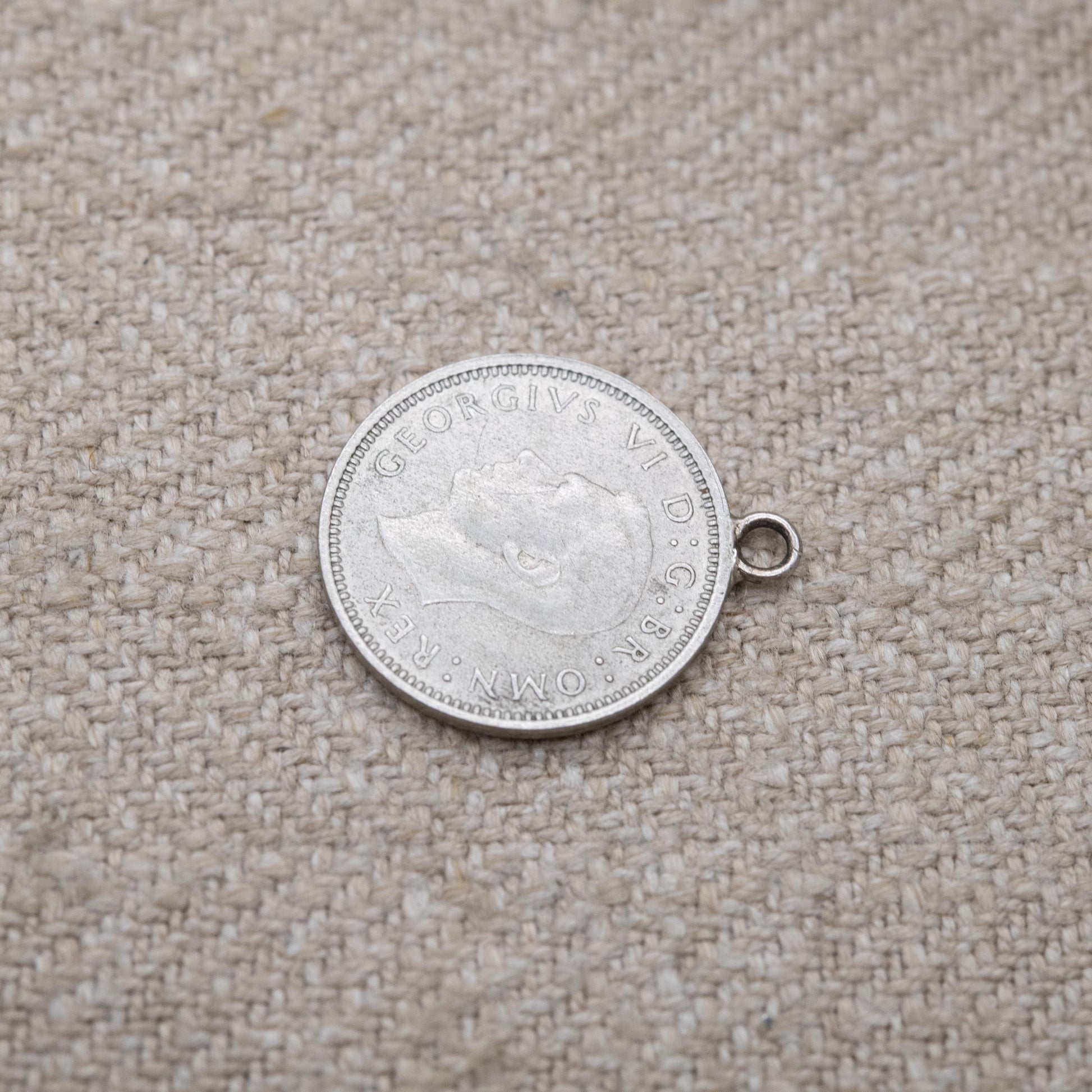 Vintage Silver George VI Threepence 1940 Coin Charm Pendant - Silver Coin Jewellery