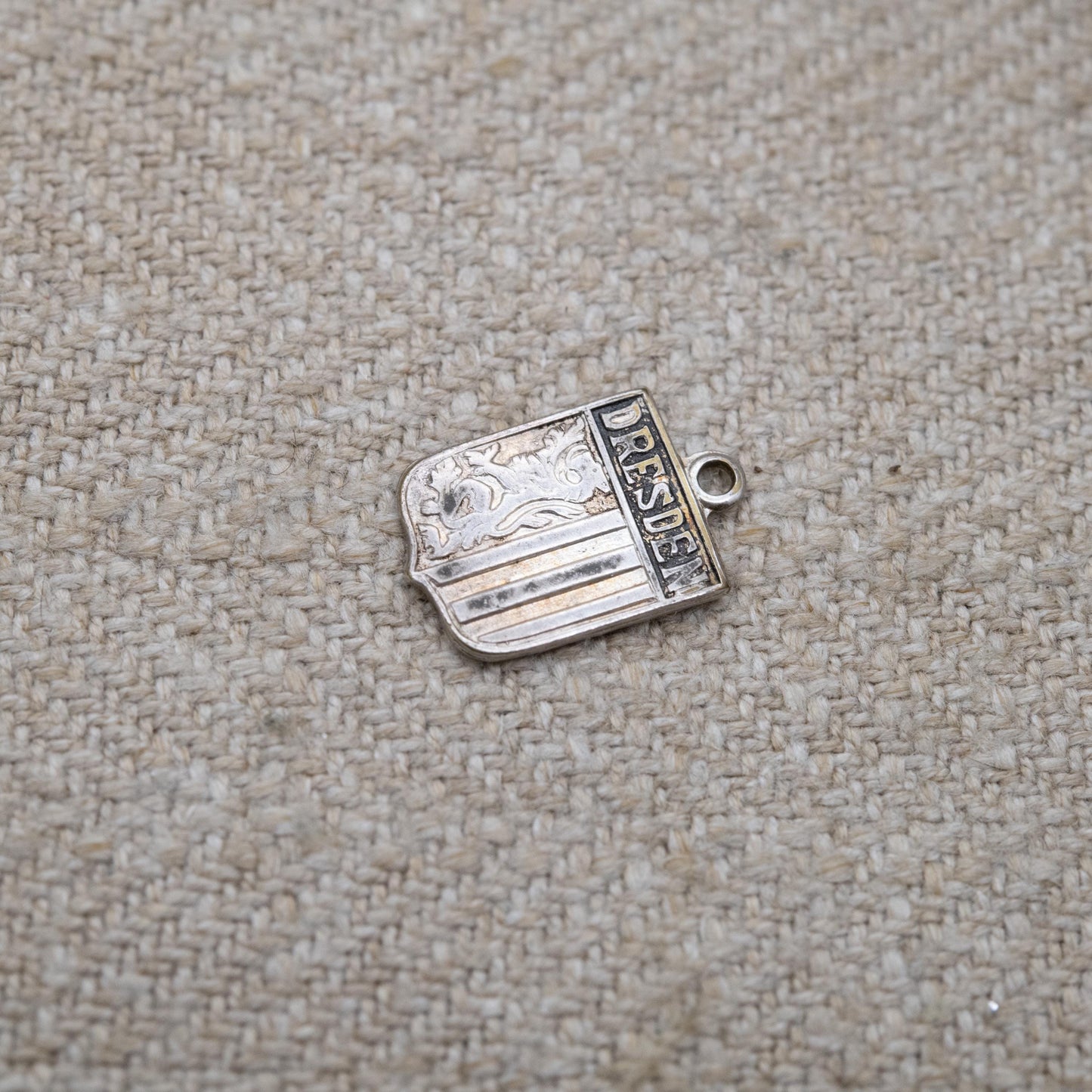 Vintage Dresden Charm Pendant - German City Coat of Arms Charm | Germany Travel Souvenir Gift for Charm Bracelet