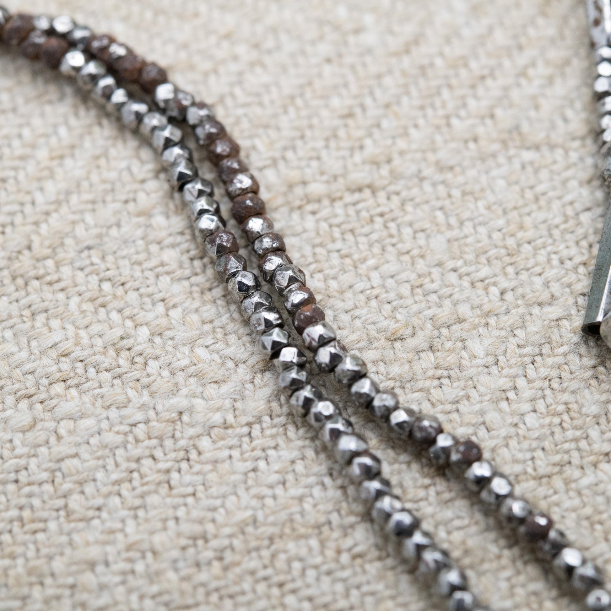 Antique Cut Steel Enamel Necklace with Tassel Drop Pendant c. 19th Century