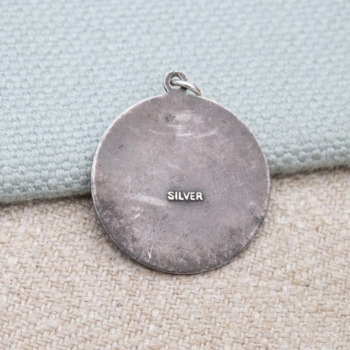 Vintage Sterling Silver St. Christopher Pendant - Embossed Relief | Saint of Travelling | Gift for Charm Bracelet