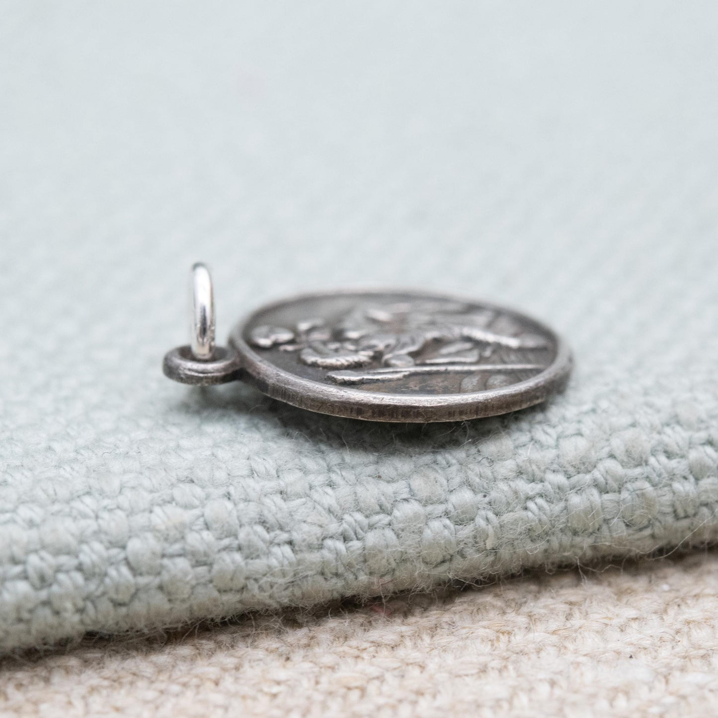 Vintage Sterling Silver Charles Horner St. Christopher Pendant - Embossed Relief | Saint of Travelling | Religious Jewellery
