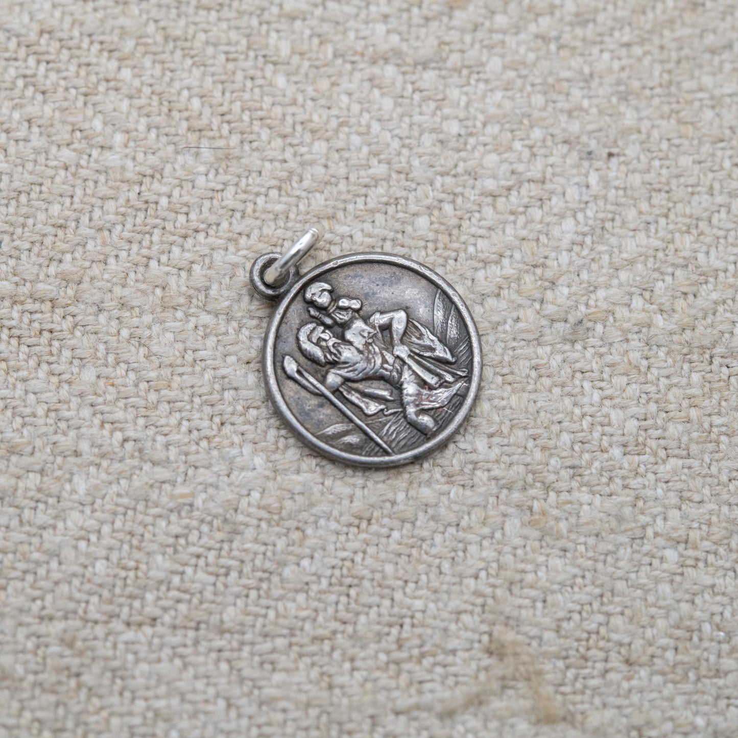 Vintage Sterling Silver Charles Horner St. Christopher Pendant - Embossed Relief | Saint of Travelling | Religious Jewellery
