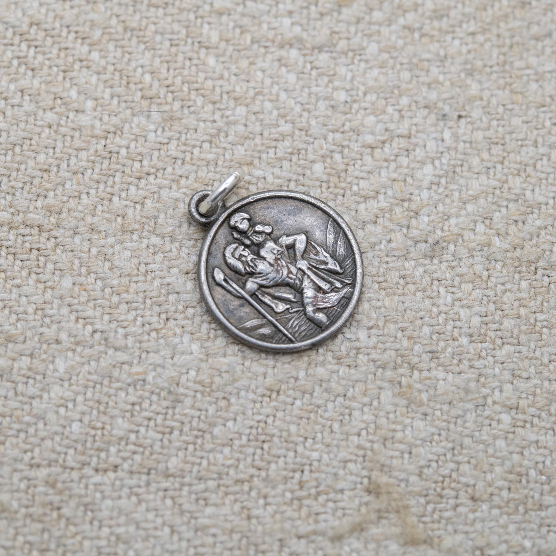 Vintage Sterling Silver Charles Horner St. Christopher Pendant - Embossed Relief | Saint of Travelling | Religious Jewellery