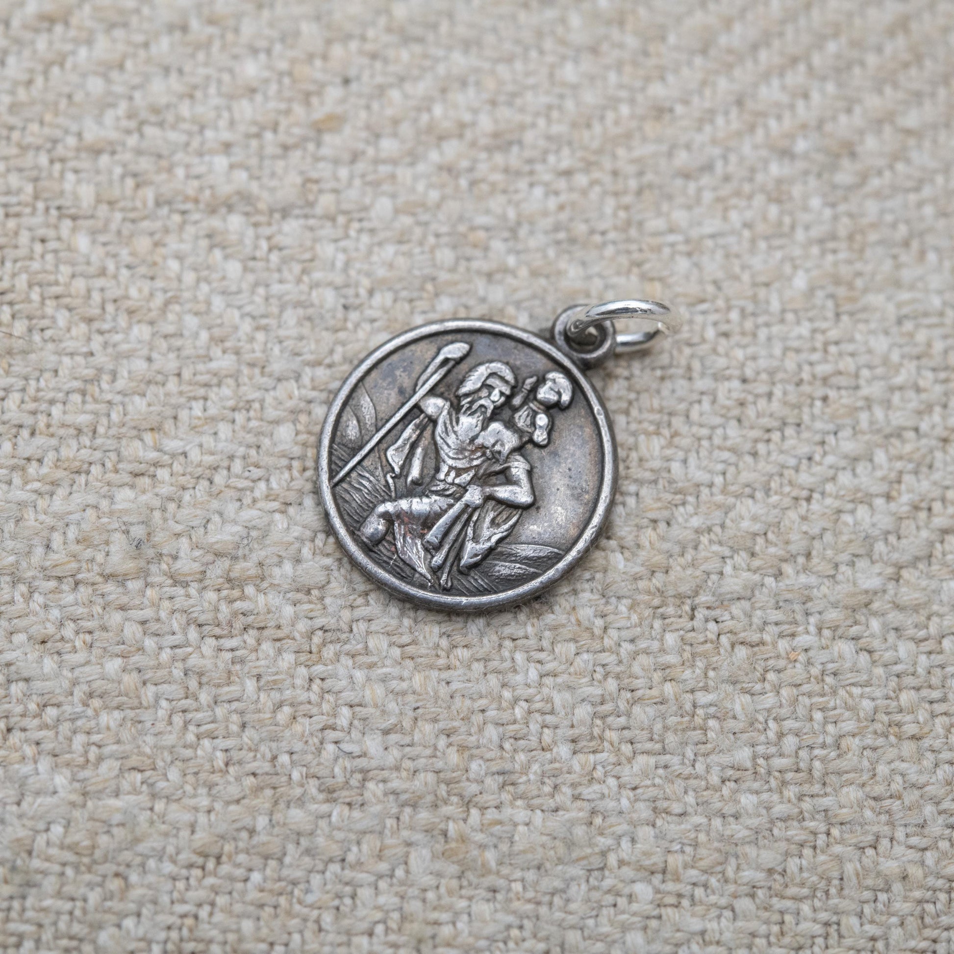 Vintage Sterling Silver Charles Horner St. Christopher Pendant - Embossed Relief | Saint of Travelling | Religious Jewellery